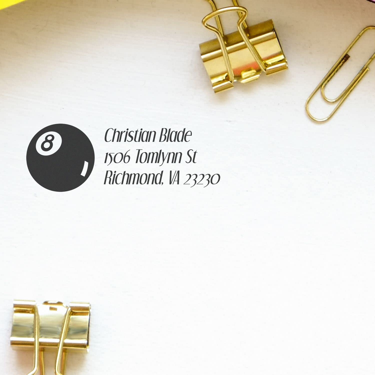 Self-Inking 8 Ball Address Stamper, Personalized Custom Address Stamp, Personalized Gift, Press and Print Stamping, Up to 10,000 Impressions, Re-Inkable, Your Choice of 11 Ink Colors, Size 7/8" x 2-1/4" - Image 6