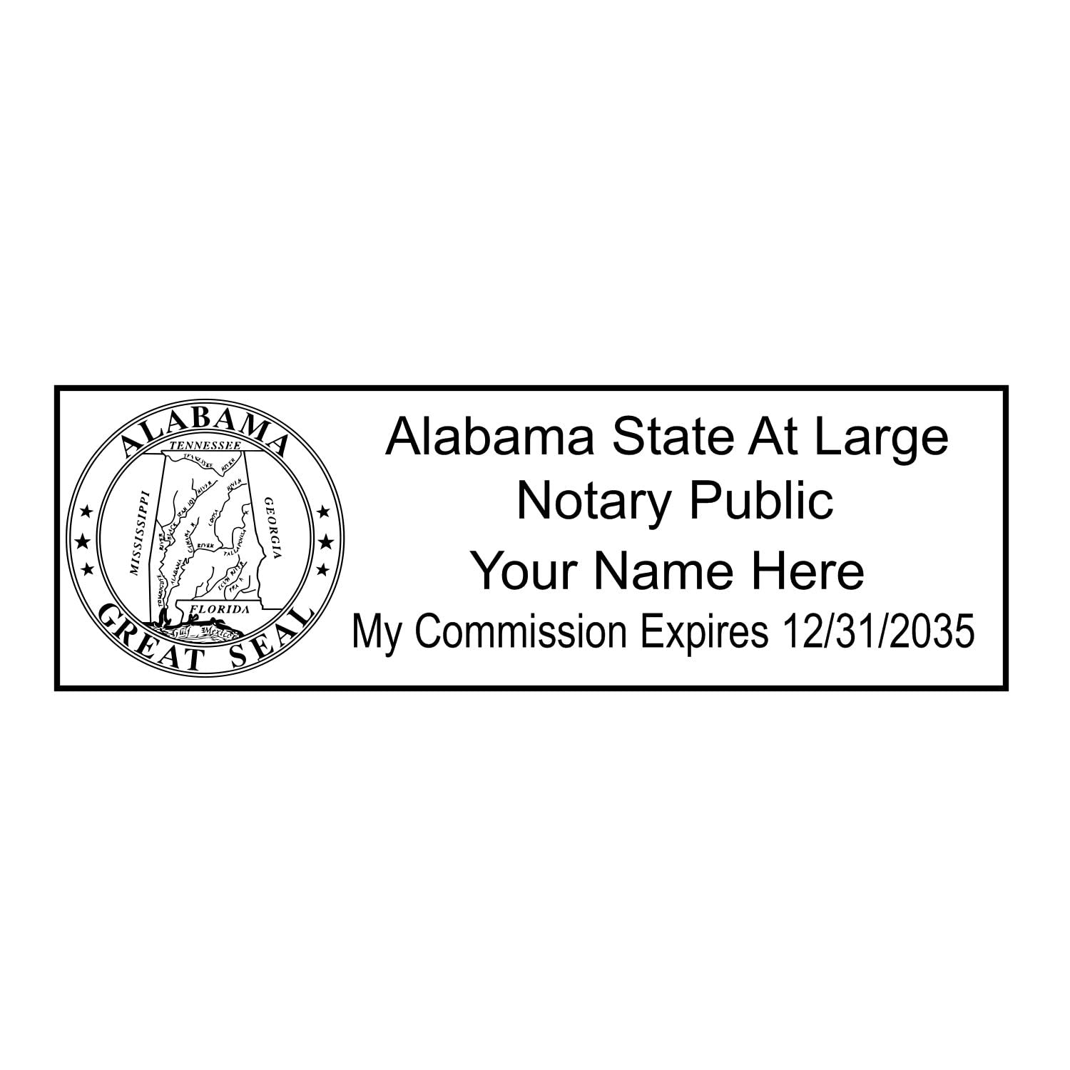 Self Inking Alabama Notary Stamp, Notary Stamp Alabama, Rectangular Imprint, Sized 7/8" x 2-1/4", Up to 5,000 Impressions and Available in 11 Ink Colors, Easy Press and Print Stamping - Image 8