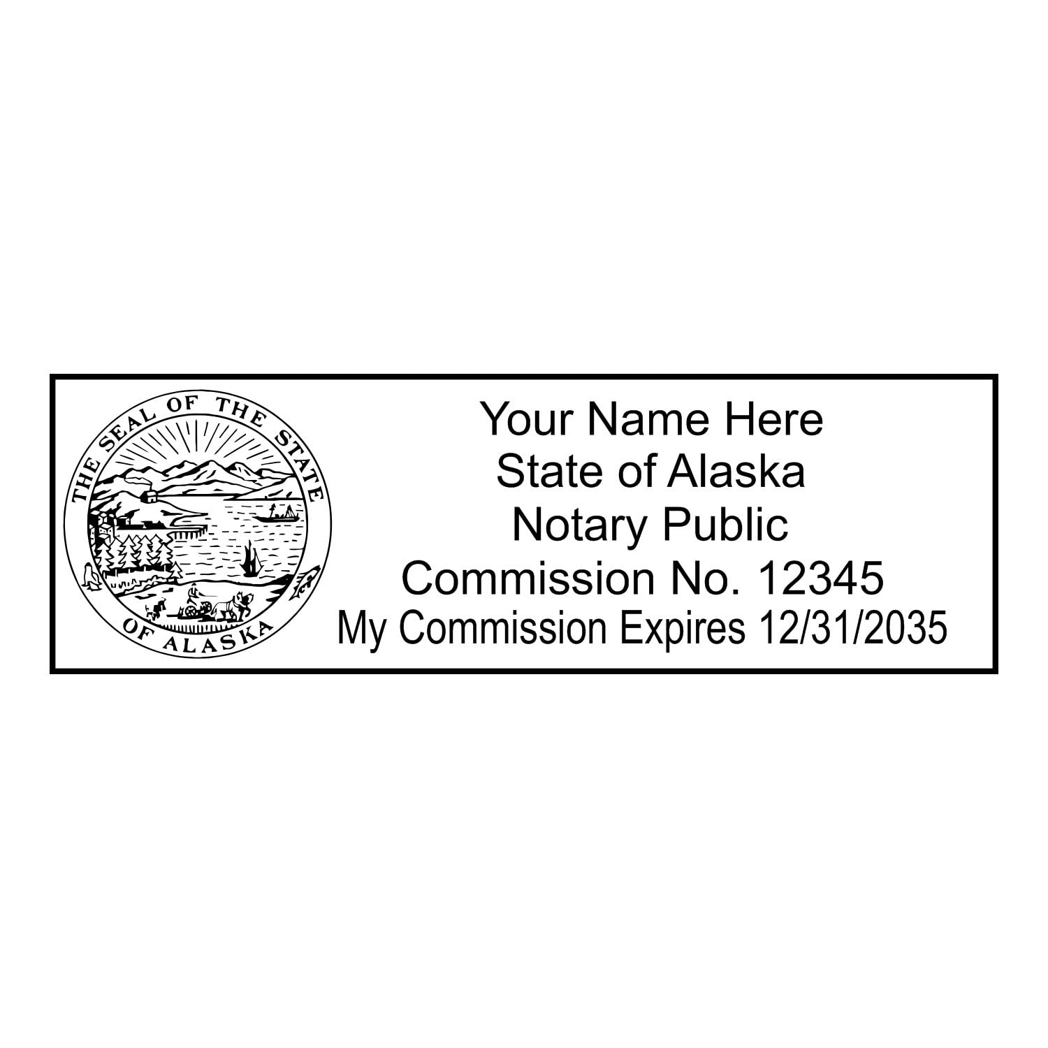 Self Inking Alaska Notary Stamp, Notary Stamp Alaska, Rectangular Imprint, Sized 7/8" x 2-1/4", Up to 5,000 Impressions and Available in 11 Ink Colors, Easy Press and Print Stamping - Image 7