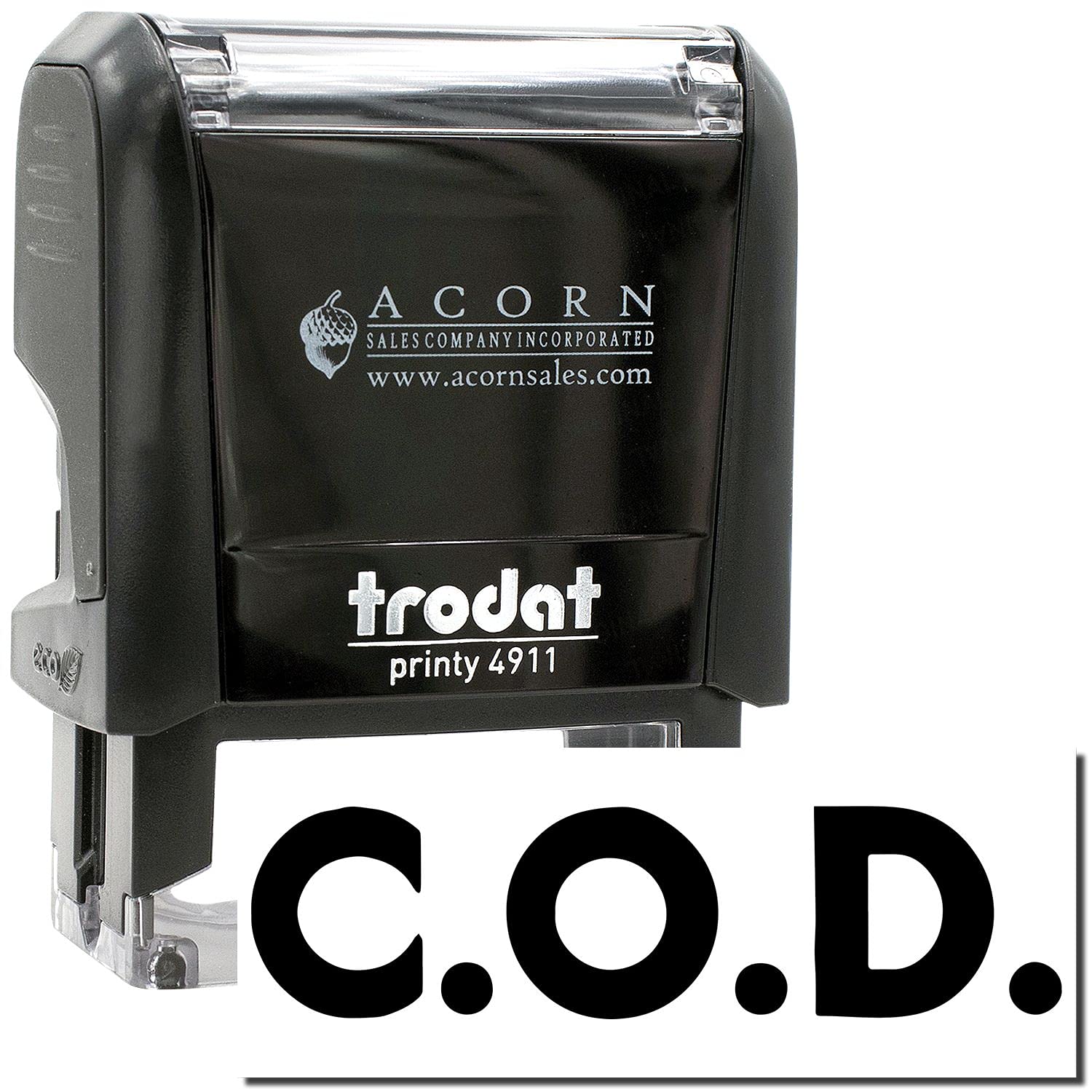 Self-Inking Bold COD Stamp Stamp, Executive Office Supplies, Up to 5K Impressions, Available in 11 Ink Colors, Reinkable, Easy Press and Print Stamping, Size Approx 1/2" x 1-1/2" - Image 2