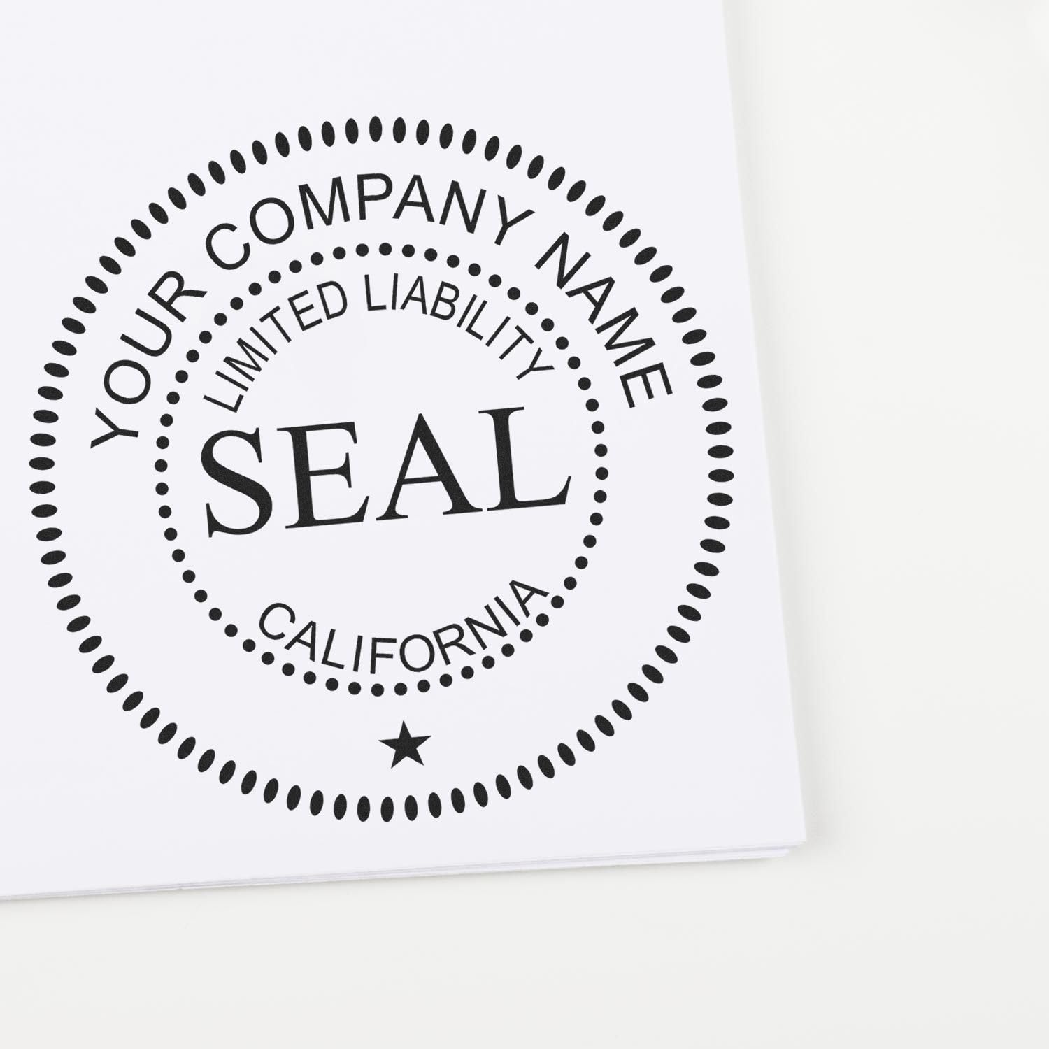 Self-Inking California Limited Liability Company Seal Stamp, 1-5/8 Diameter, Up to 10K Imprints, Company Stamp for CA, Customized Limited Liability Company Inked Stamp, Stamp Self-Ink, CA Stamp
