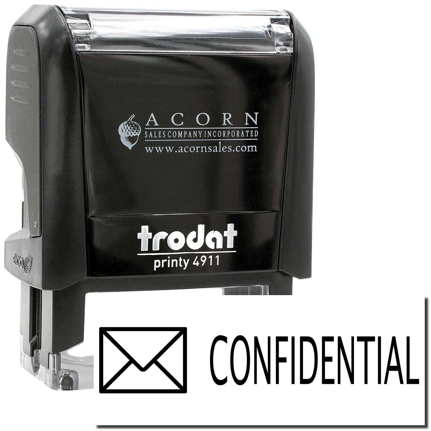 Self-Inking Confidential with Envelope Stamp, Home Business Supplies, Up to 5K Impressions, Available in 11 Ink Colors, Reinkable, Easy Press and Print Stamping, Size Approx 1/2" x 1-1/2" - Image 2