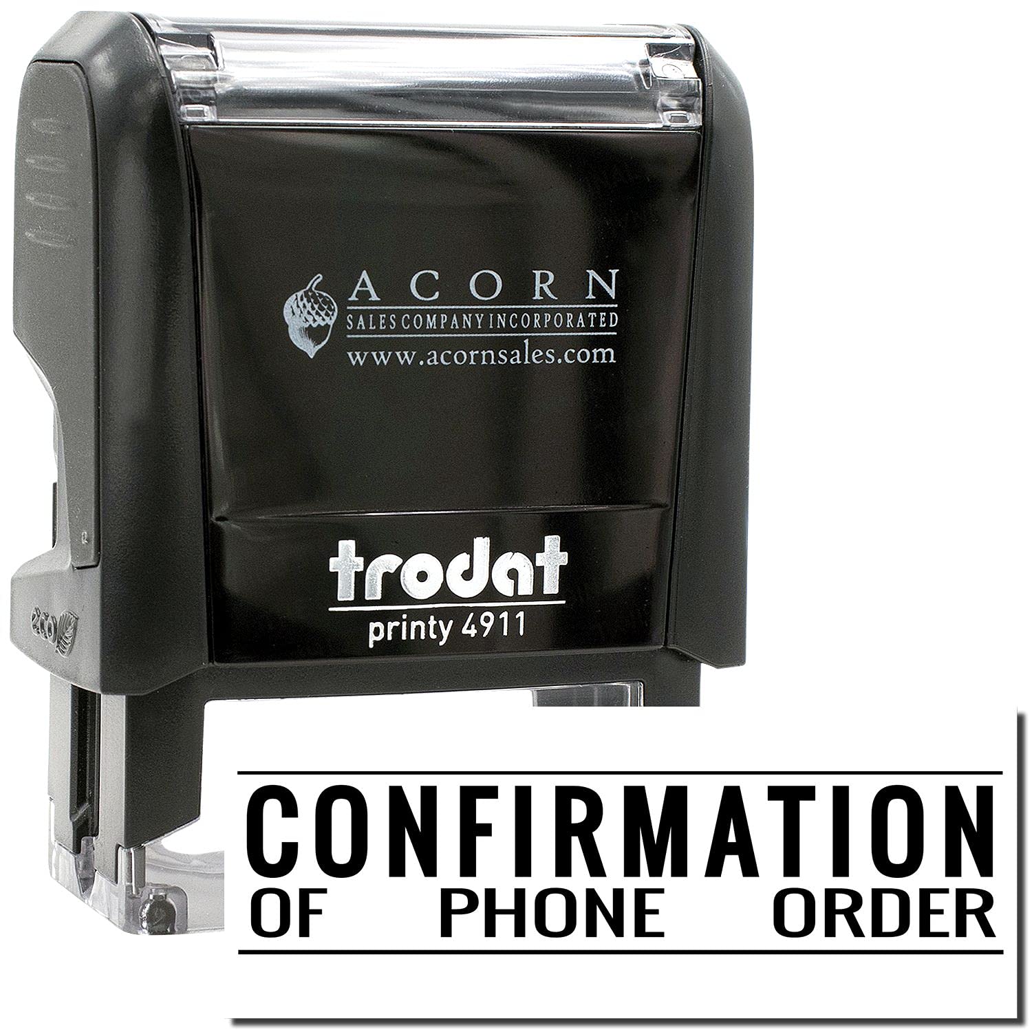 Self-Inking Confirmation of Phone Order Stamp, Desk Supplies, Up to 5K Impressions, Available in 11 Ink Colors, Reinkable, Easy Press and Print Stamping, Size Approx 1/2" x 1-1/2" - Image 2
