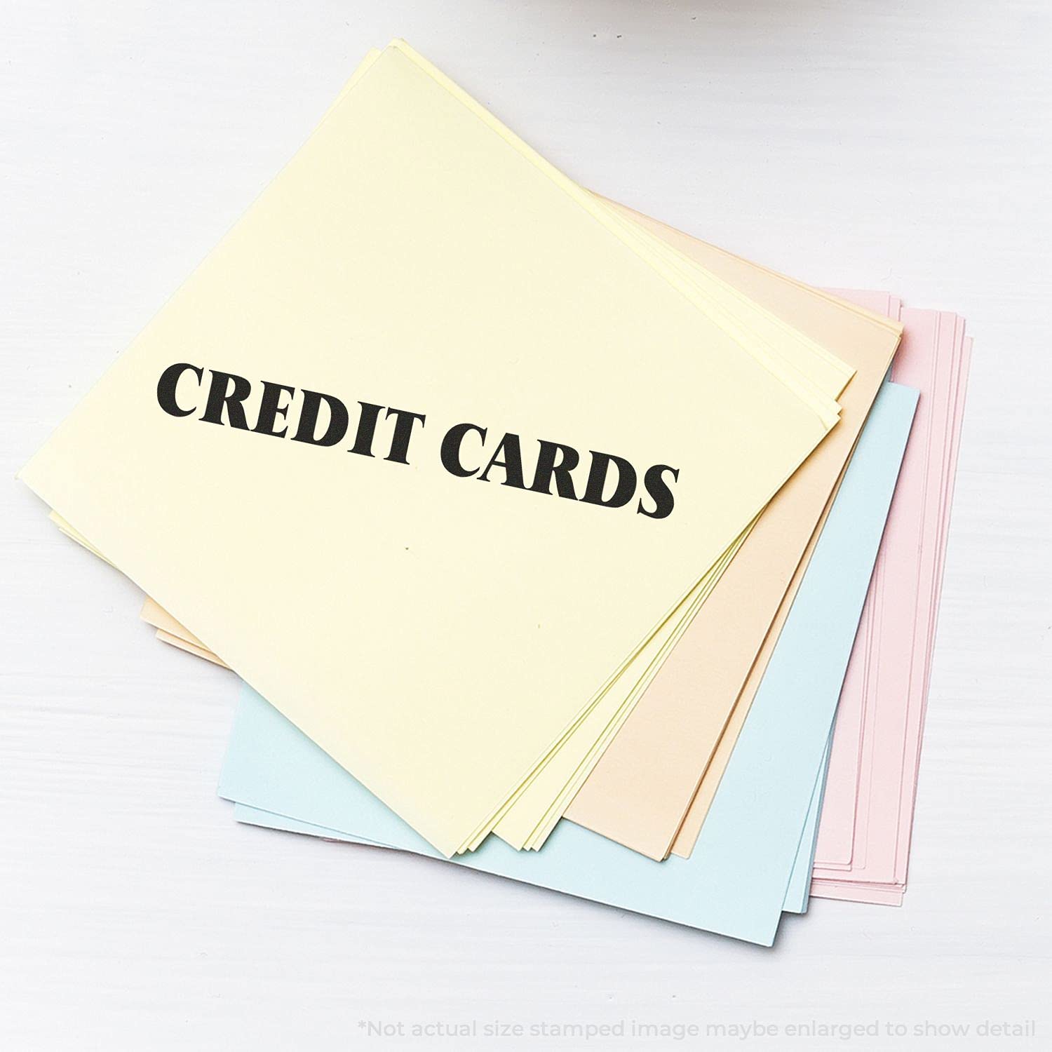 Self Inking Credit Cards Stamp, Bank Office Supplies, Up to 5K Impressions, Available in 11 Ink Colors, Reinkable, Easy Press and Print Stamping, Size Approx 1/2" x 1-1/2" - Image 2