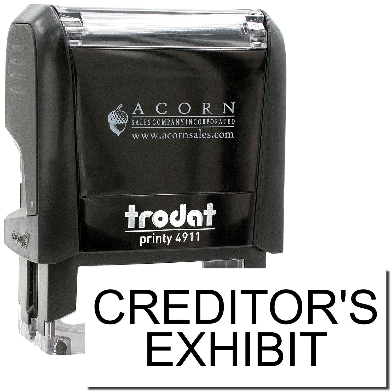 Self Inking Creditors Exhibit Stamp, Legal Mail Stamps for Lawyers, Up to 5K Impressions, Available in 11 Ink Colors, Reinkable, Easy Press and Print Stamping, Size Approx 1/2" x 1-1/2" - Image 2