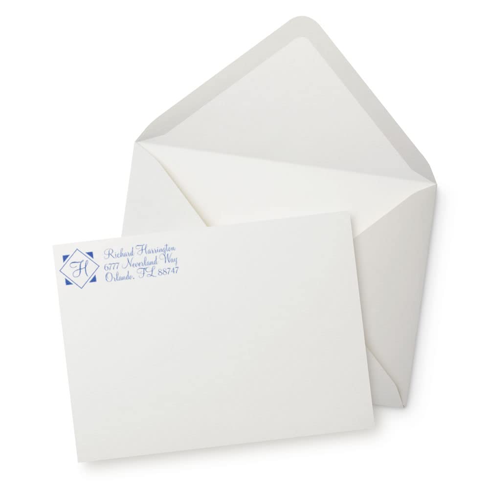 Self-Inking Diamond Monogram Address Stamper, Custom Made Family Address Stamp, Housewarming Gift, Press and Print Stamping, Up to 10,000 Impressions, Re-Inkable, Your Choice of 11 Ink Colors, Size 7/8" x 2-1/4" - Image 4