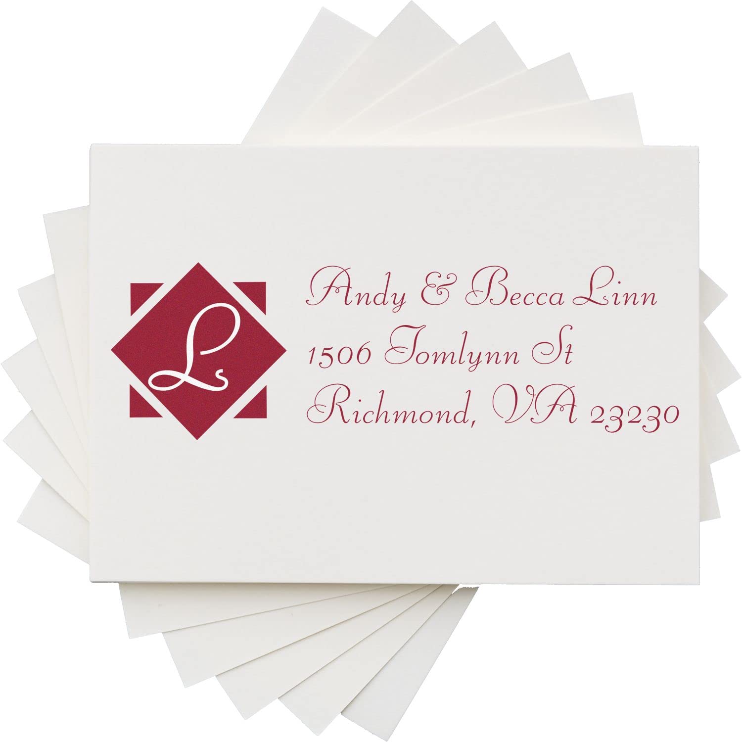 Self-Inking Diamond Monogram Profile Address Stamper, Custom Made Business Return Address Stamp, New Home Owner Gift, Press and Print Stamping, Up to 10,000 Impressions, Re-Inkable, Your Choice of 11 Ink Colors, Size 7/8" x 2-1/4" - Image 5