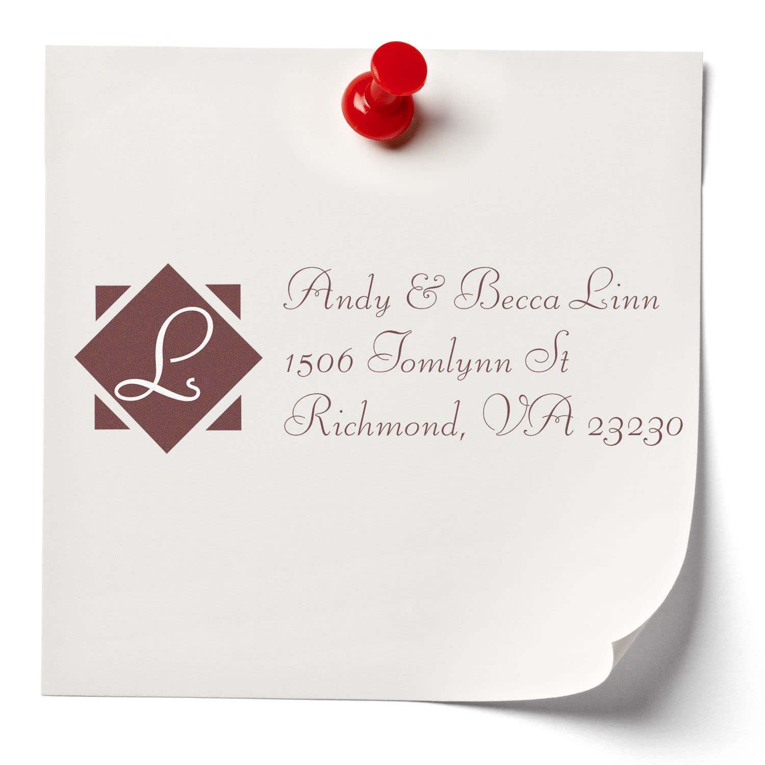 Self-Inking Diamond Monogram Profile Address Stamper, Custom Made Business Return Address Stamp, New Home Owner Gift, Press and Print Stamping, Up to 10,000 Impressions, Re-Inkable, Your Choice of 11 Ink Colors, Size 7/8" x 2-1/4" - Image 6