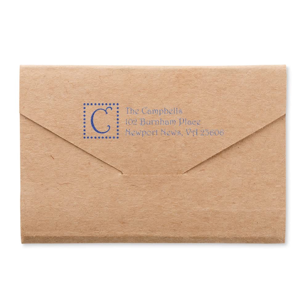 Self-Inking Dots Monogram Address Stamper, Custom Made Name Address Stamp, Great Graduation Gift, Press and Print Stamping, Up to 10,000 Impressions, Re-Inkable, Your Choice of 11 Ink Colors, Size 7/8" x 2-1/4" - Image 4