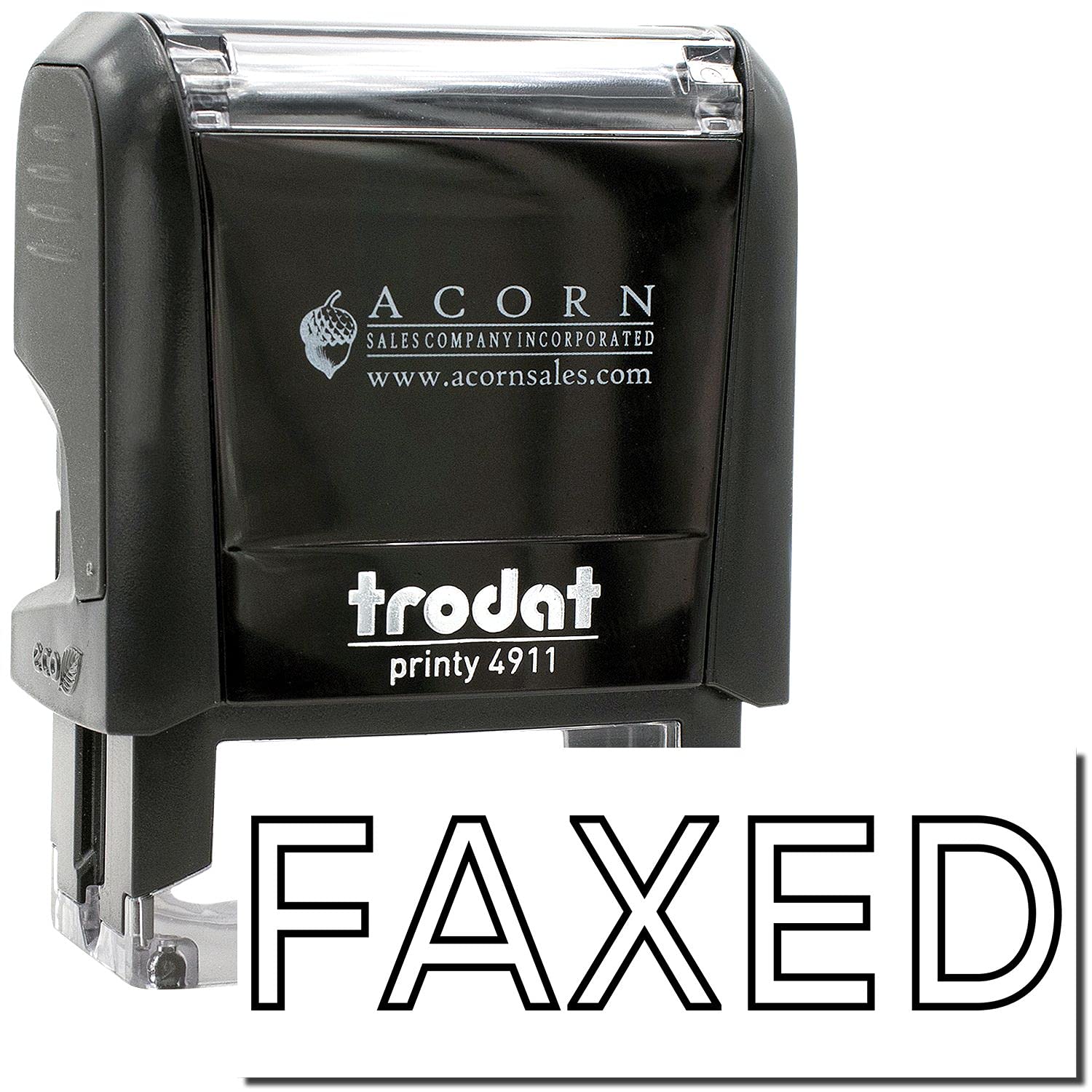Self-Inking Faxed with Date Box Stamp, Office Supplies Desk, Up to 5K Impressions, Available in 11 Ink Colors, Reinkable, Easy Press and Print Stamping, Size Approx 1/2" x 1-1/2" - Image 2
