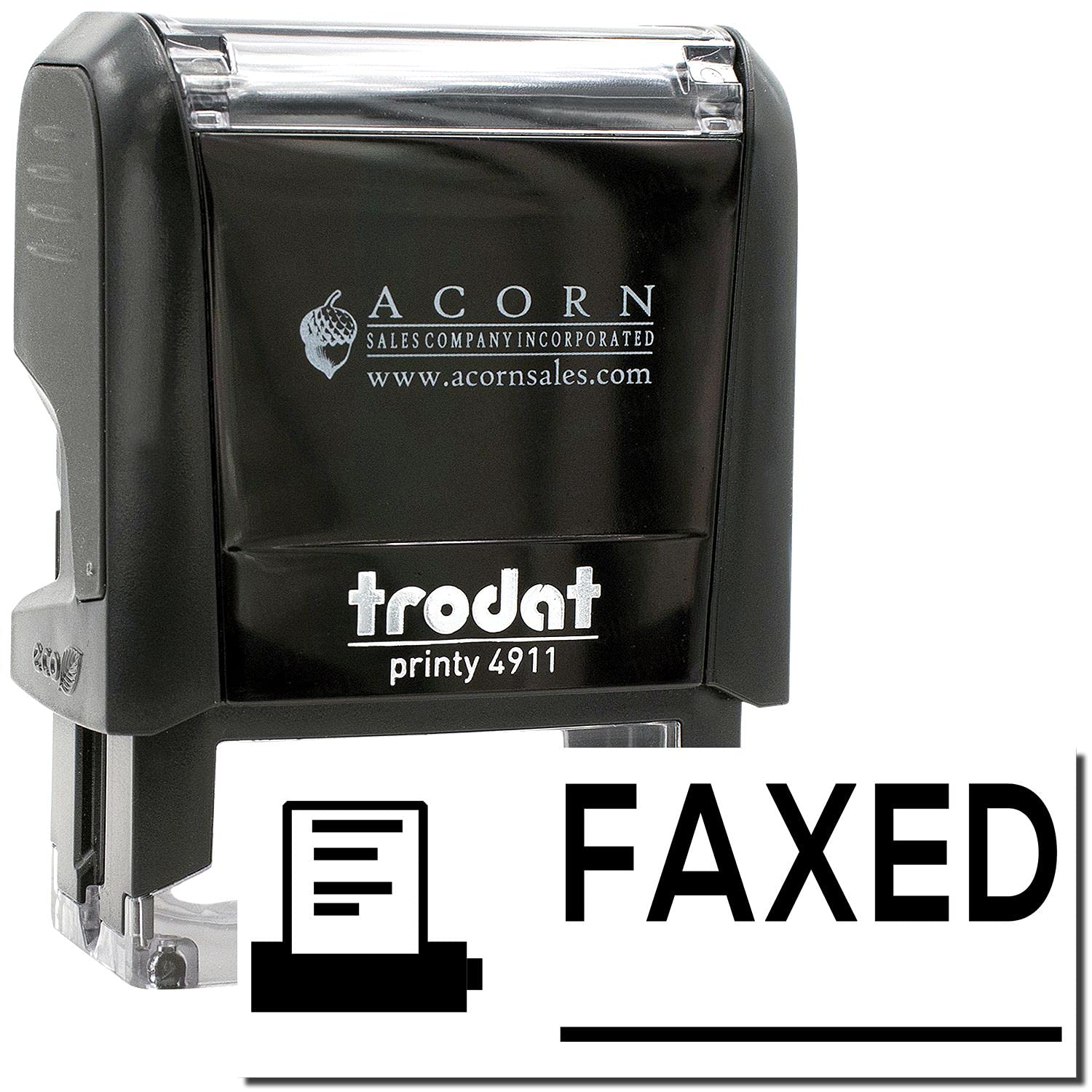 Self-Inking Faxed with Machine Stamp, Home Office Supplies, Up to 5K Impressions, Available in 11 Ink Colors, Reinkable, Easy Press and Print Stamping, Size Approx 1/2" x 1-1/2" - Image 2