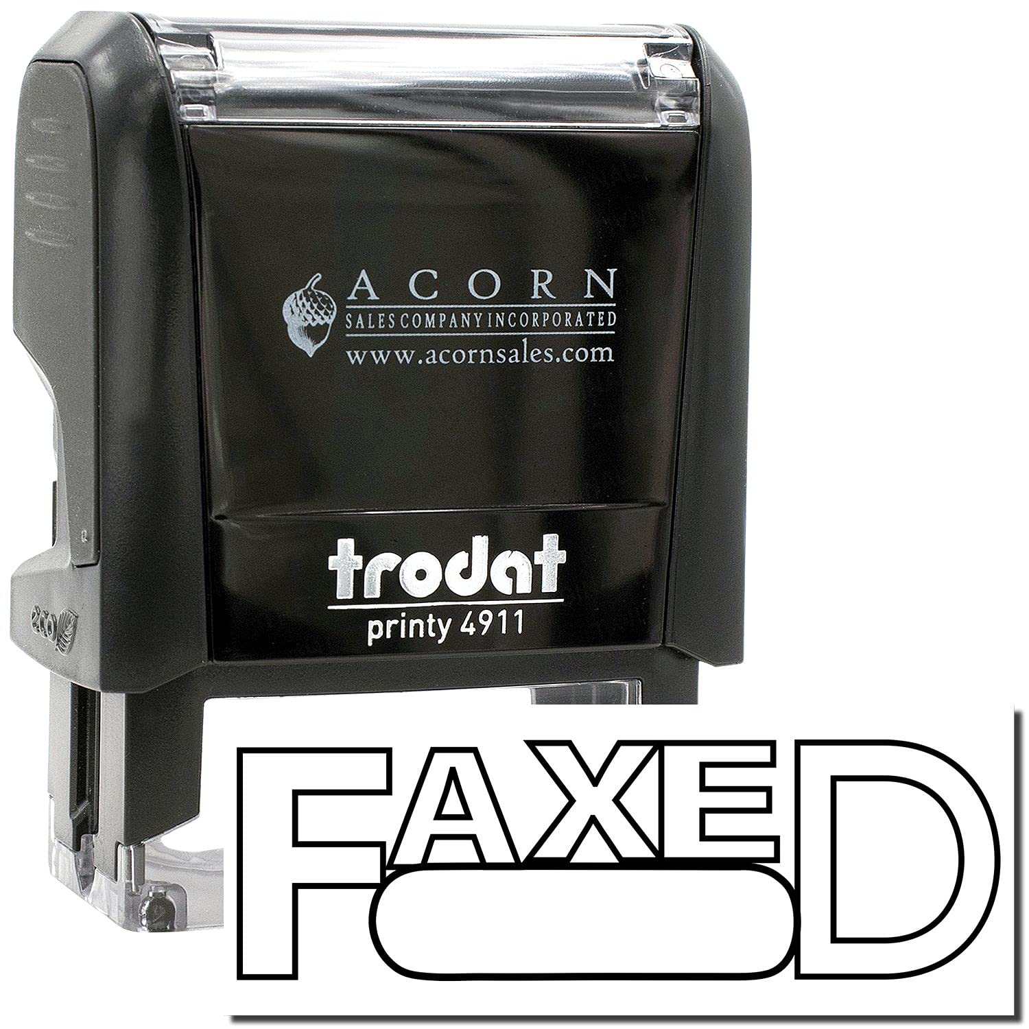 Self-Inking Faxed with Round Date Box Stamp, Perfect for Desk, Up to 5K Impressions, Available in 11 Ink Colors, Reinkable, Easy Press and Print Stamping, Size Approx 7/8" Dia - Image 2