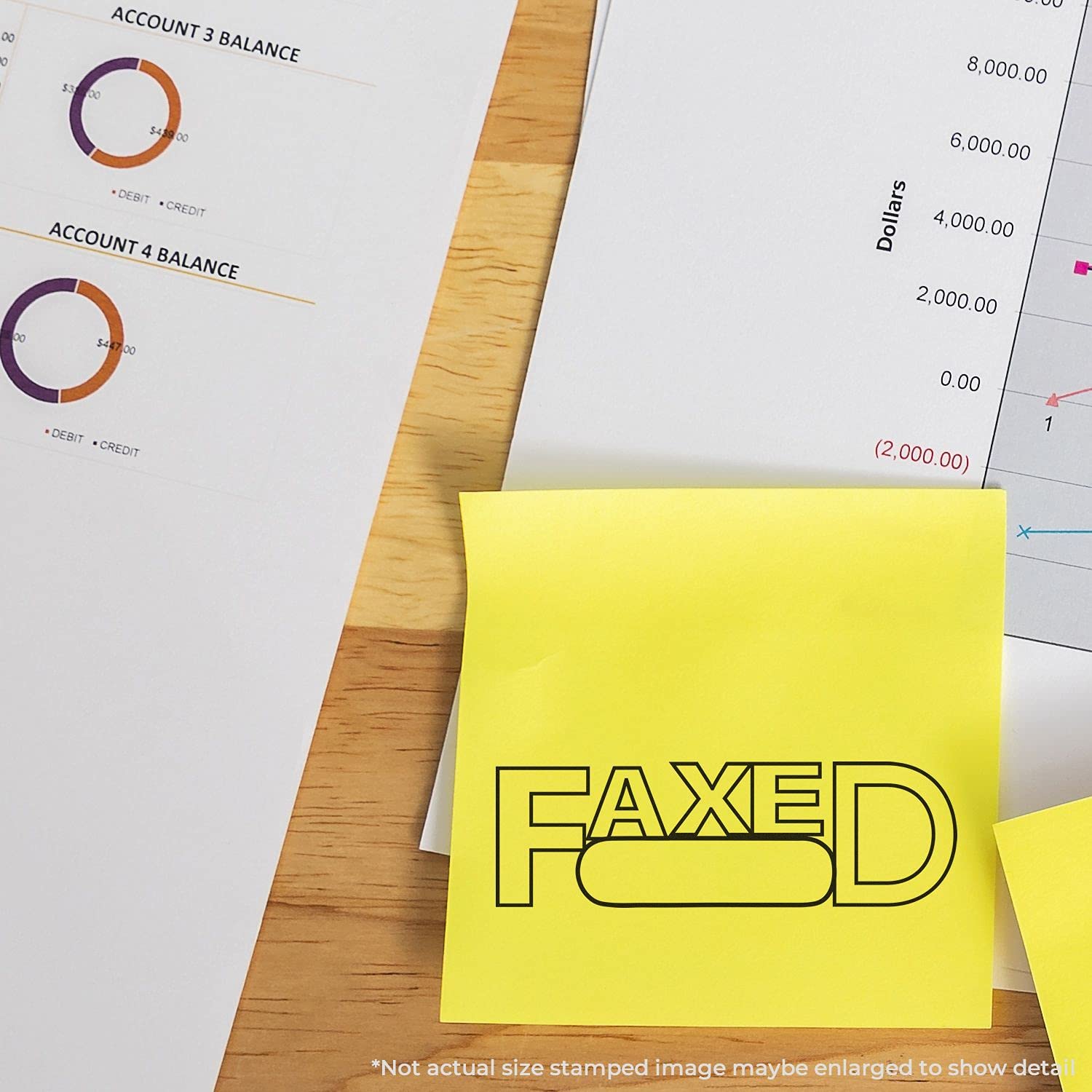 Self-Inking Faxed with Round Date Box Stamp, Perfect for Desk, Up to 5K Impressions, Available in 11 Ink Colors, Reinkable, Easy Press and Print Stamping, Size Approx 7/8" Dia - Image 4