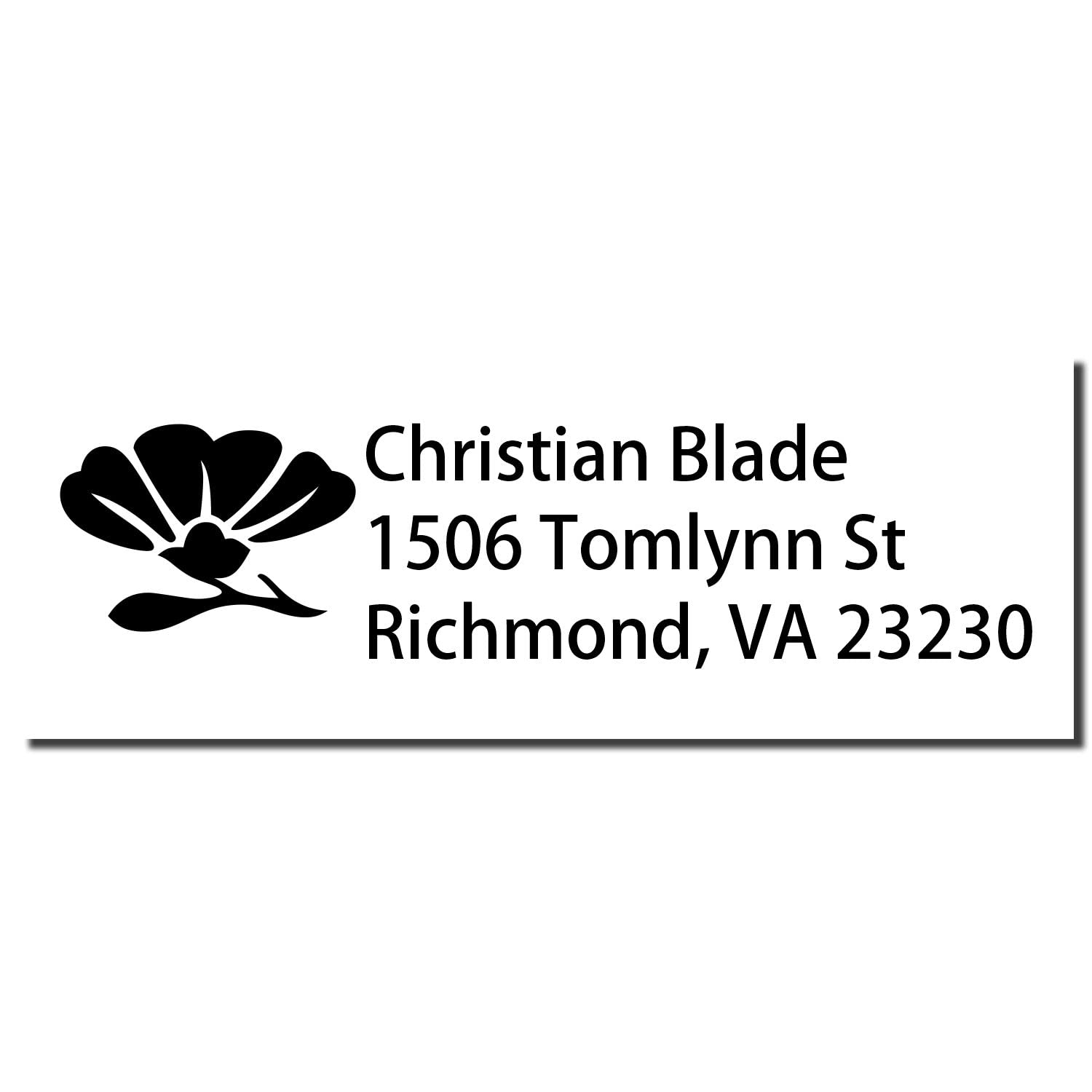 Self-Inking Flower Profile Address Stamper, Custom Made Custom Return Address Stamp, Housewarming Gift, Press and Print Stamping, Up to 10,000 Impressions, Re-Inkable, Your Choice of 11 Ink Colors, Size 7/8" x 2-1/4"