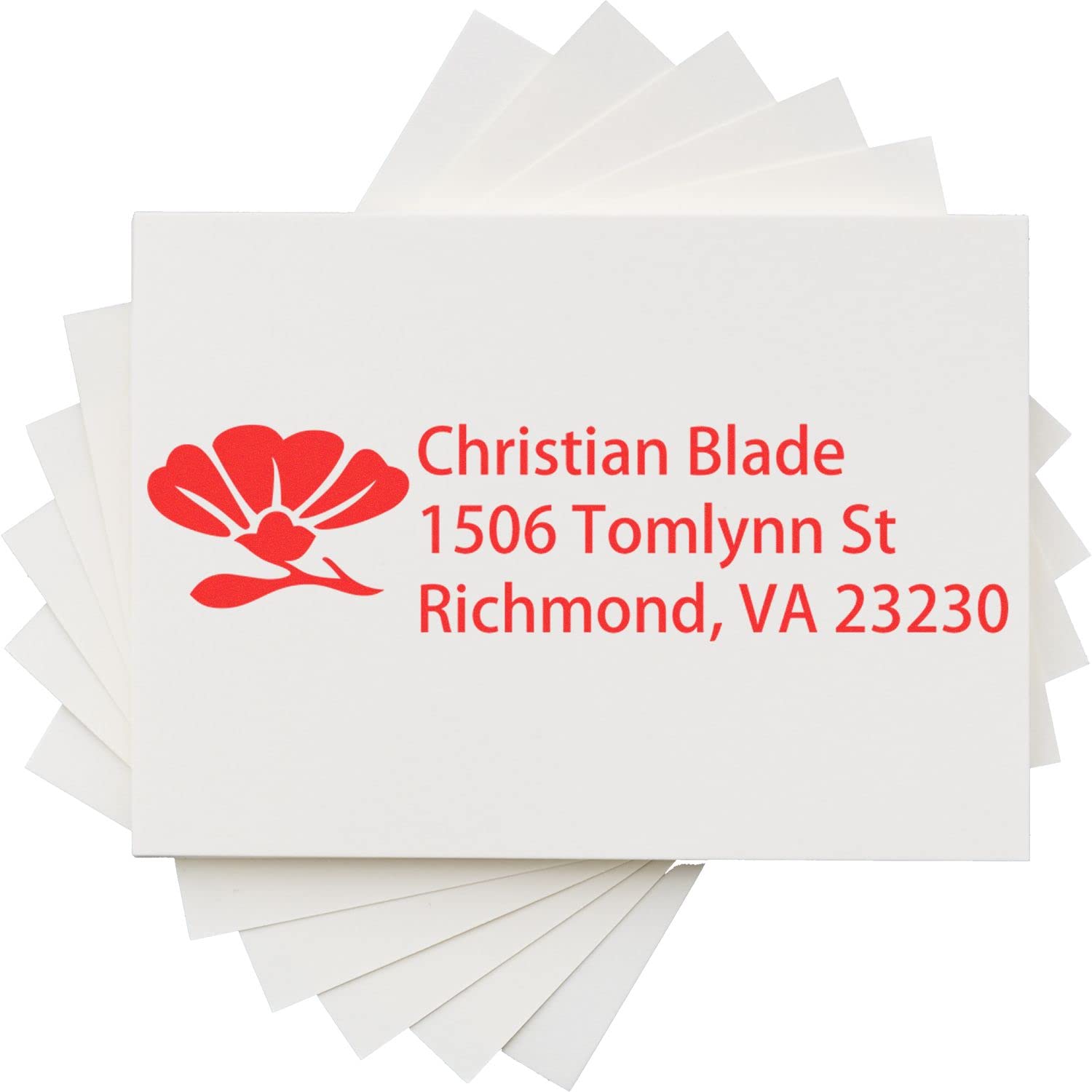 Self-Inking Flower Profile Address Stamper, Custom Made Custom Return Address Stamp, Housewarming Gift, Press and Print Stamping, Up to 10,000 Impressions, Re-Inkable, Your Choice of 11 Ink Colors, Size 7/8" x 2-1/4" - Image 5
