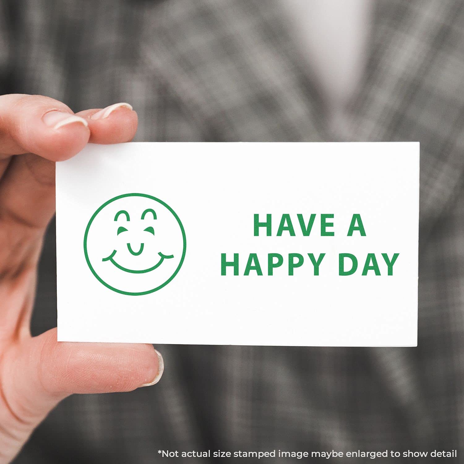 Self-Inking Have a Happy Day Stamp, Perfect for Home Office, Up to 5K Impressions, Available in 11 Ink Colors, Reinkable, Easy Press and Print Stamping, Size Approx 1/2" x 1-1/2" - Image 3