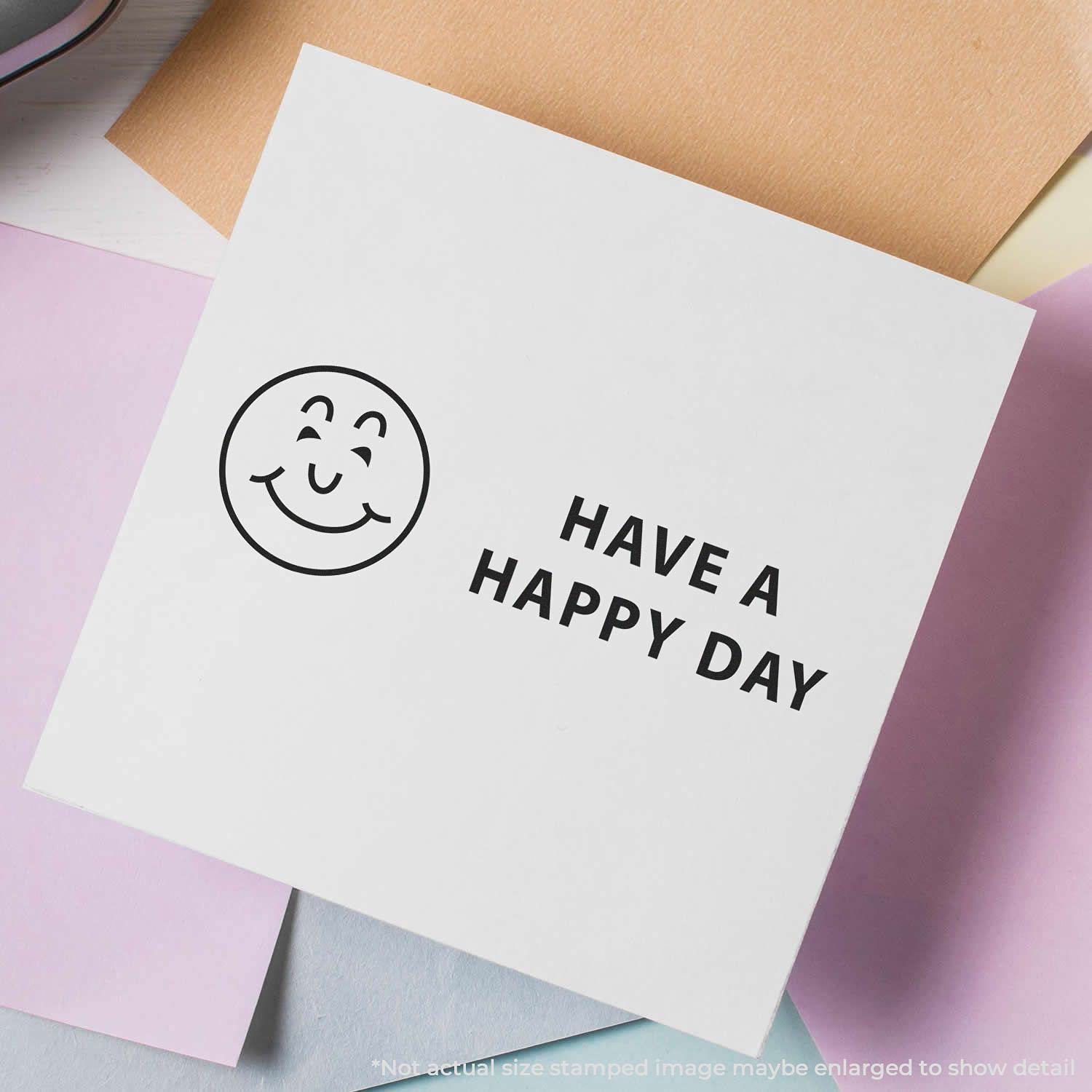 Self-Inking Have a Happy Day Stamp, Perfect for Home Office, Up to 5K Impressions, Available in 11 Ink Colors, Reinkable, Easy Press and Print Stamping, Size Approx 1/2" x 1-1/2" - Image 4