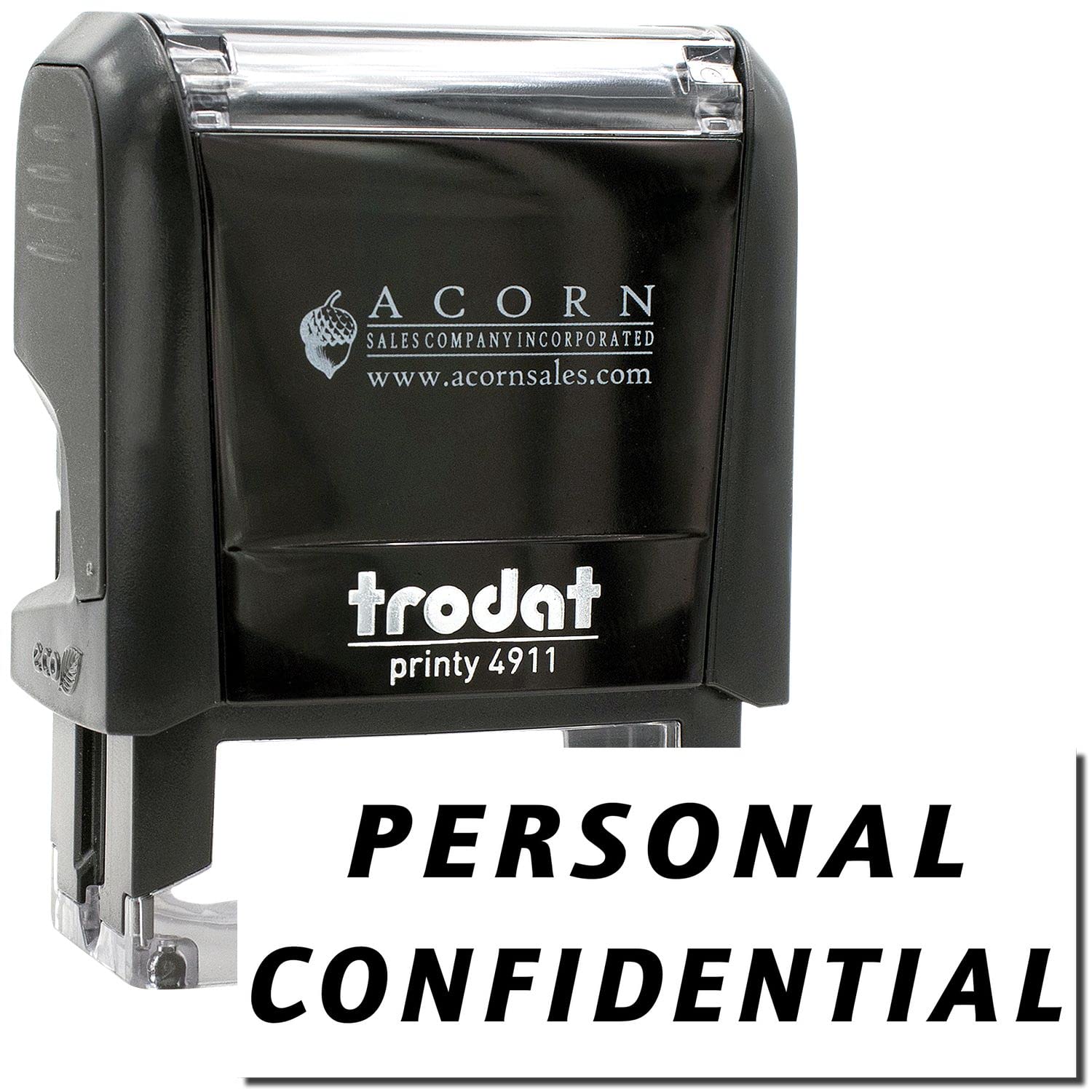 Self-Inking Italic Personal Confidential Stamp, Perfect for Office, Up to 5K Impressions, Available in 11 Ink Colors, Reinkable, Easy Press and Print Stamping, Size Approx 1/2" x 1-1/2" - Image 2