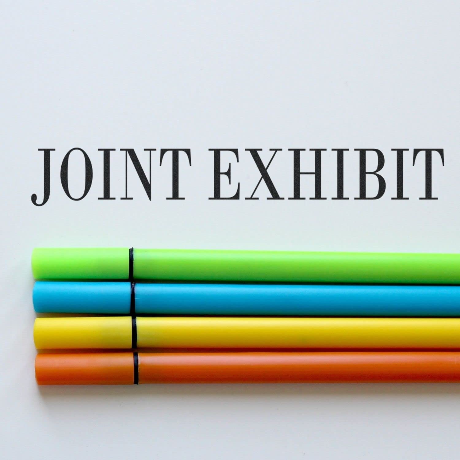 Self Inking Joint Exhibit Stamp, Perfect for Legal Aid Worker, Up to 5K Impressions, Available in 11 Ink Colors, Reinkable, Easy Press and Print Stamping, Size Approx 1/2" x 1-1/2"