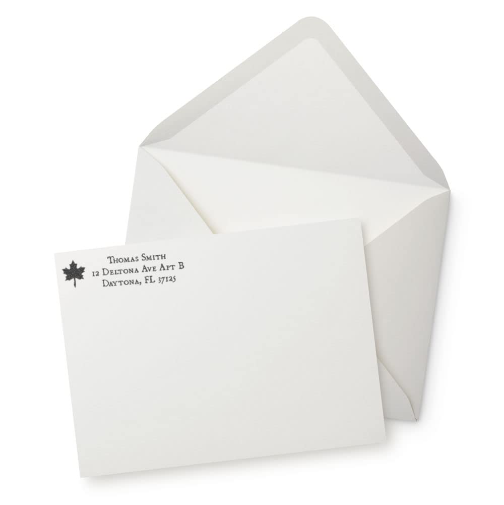 Self-Inking Maple Leaf Address Stamper, Rubber Return Address Stamp, New Home Owner Gift, Press and Print Stamping, Up to 10,000 Impressions, Re-Inkable, Your Choice of 11 Ink Colors, Size 7/8" x 2-1/4" - Image 3