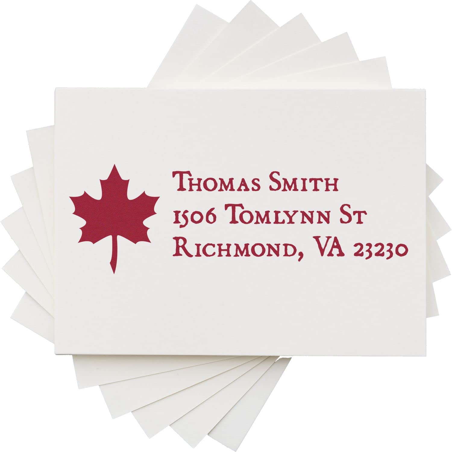 Self-Inking Maple Leaf Address Stamper, Rubber Return Address Stamp, New Home Owner Gift, Press and Print Stamping, Up to 10,000 Impressions, Re-Inkable, Your Choice of 11 Ink Colors, Size 7/8" x 2-1/4" - Image 5