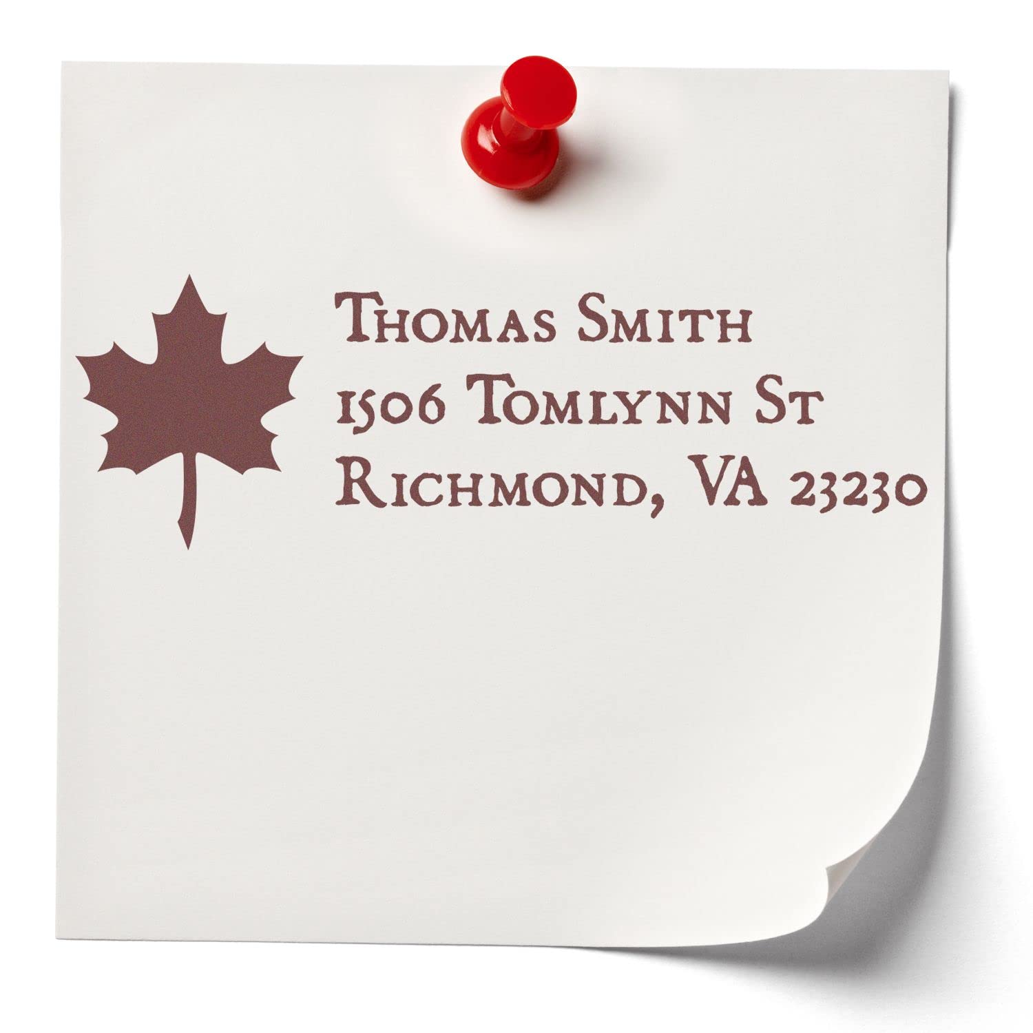 Self-Inking Maple Leaf Address Stamper, Rubber Return Address Stamp, New Home Owner Gift, Press and Print Stamping, Up to 10,000 Impressions, Re-Inkable, Your Choice of 11 Ink Colors, Size 7/8" x 2-1/4" - Image 6