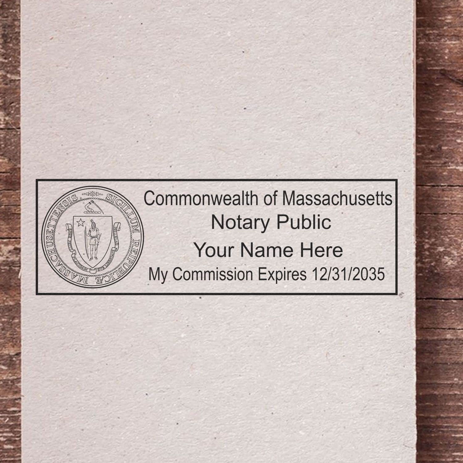 Self Inking Massachusetts Notary Stamp, Notary Stamp Massachusetts, Rectangular Imprint, Sized 7/8" x 2-1/4", Up to 5,000 Impressions, Easy Press and Print Stamping - Image 4