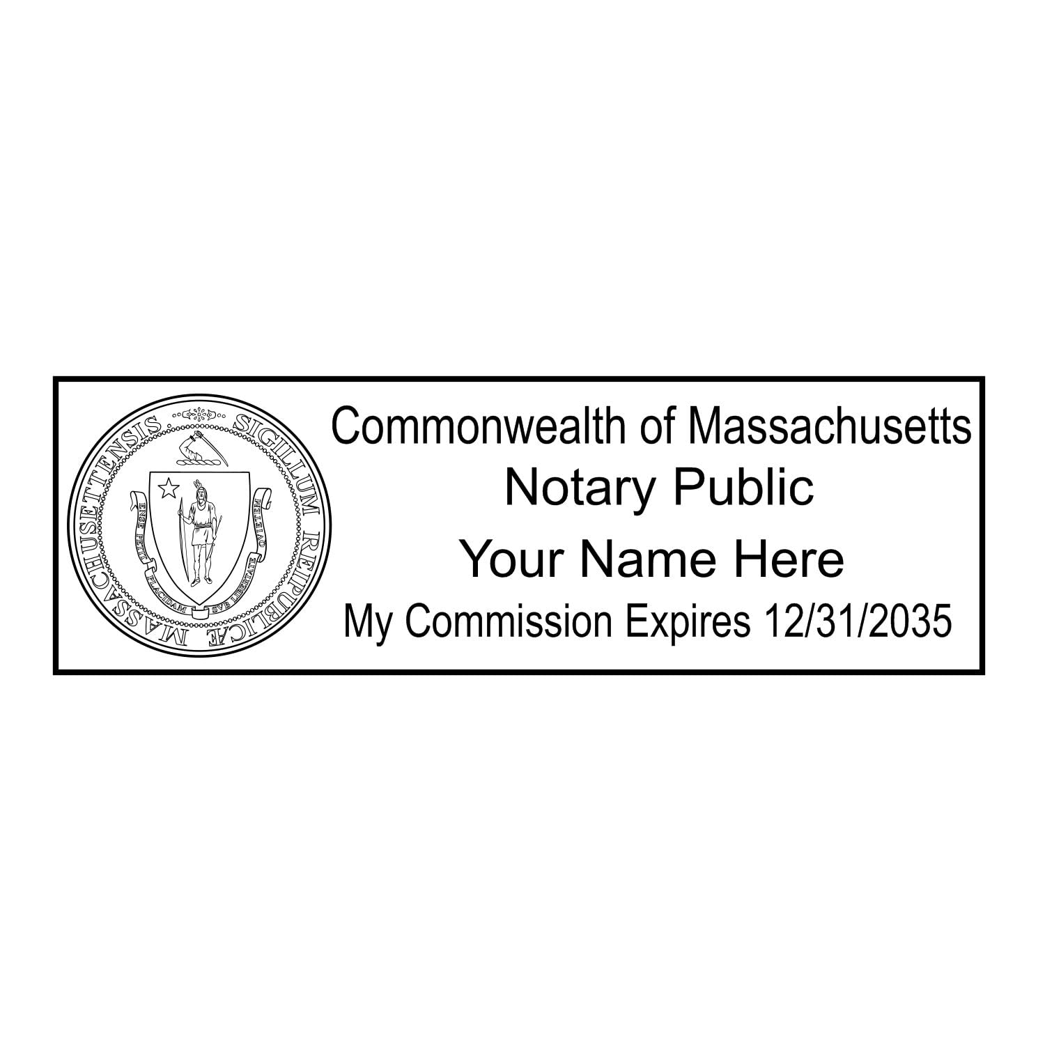 Self Inking Massachusetts Notary Stamp, Notary Stamp Massachusetts, Rectangular Imprint, Sized 7/8" x 2-1/4", Up to 5,000 Impressions, Easy Press and Print Stamping - Image 9