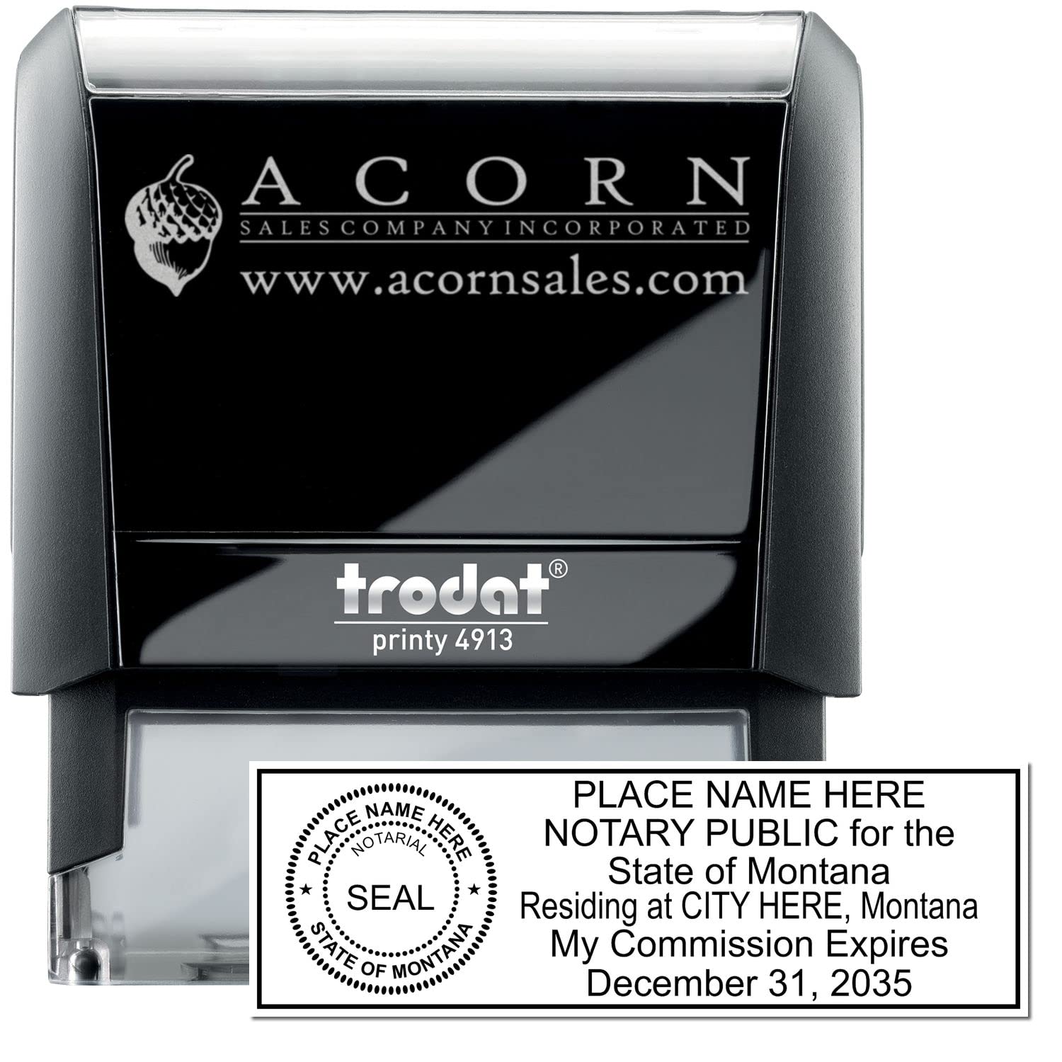 Montana Notary Package, Notary Supply Montana, Includes Notary Journal, Notary Acknowledgement Stamp, Official Rectangular Notary Stamp with Self Inking Stamps, Press and Print - Image 3