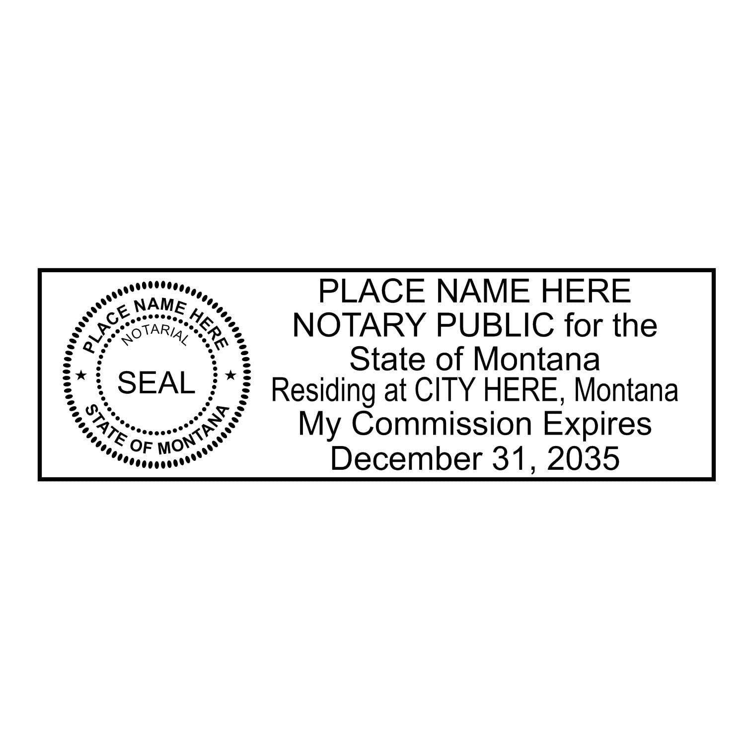 Self Inking Montana Notary Stamp, Notary Stamp Montana, Rectangular Imprint, Sized 7/8" x 2-1/4", Up to 5,000 Impressions, Easy Press and Print Stamping - Image 8