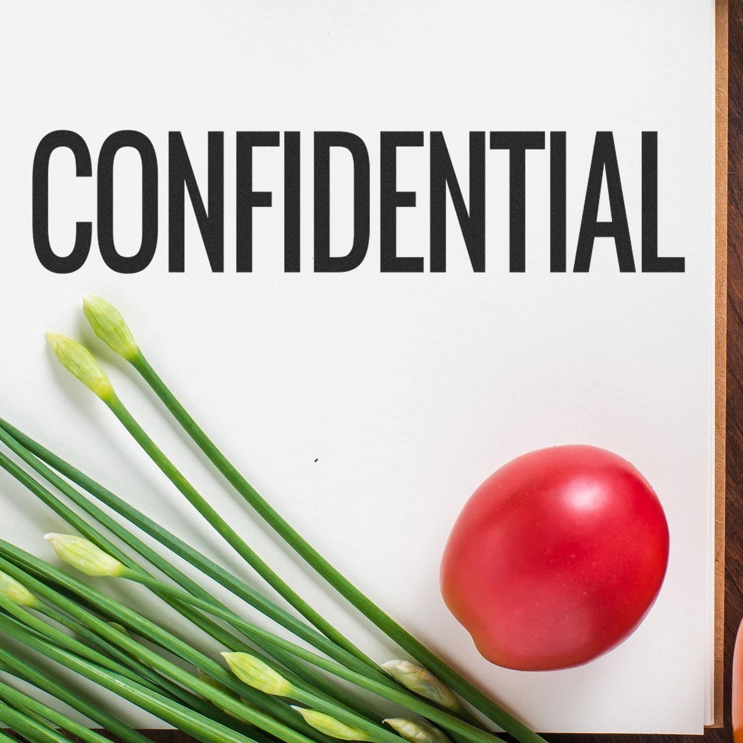 Self-Inking Narrow Confidential Stamp, Desk Supply, Up to 5K Impressions, Available in 11 Ink Colors, Reinkable, Easy Press and Print Stamping, Size Approx 1/2" x 1-1/2"