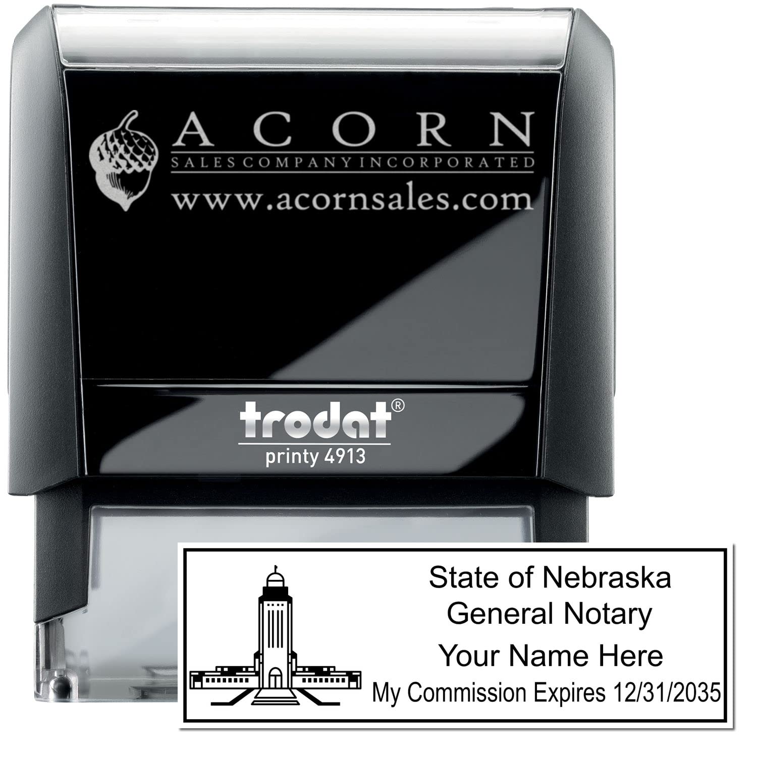 Nebraska Notary Package, Notary Supply Nebraska, Includes Notary Journal, Notary Acknowledgement Stamp, Official Rectangular Notary Stamp with Self Inking Stamps, Press and Print - Image 3