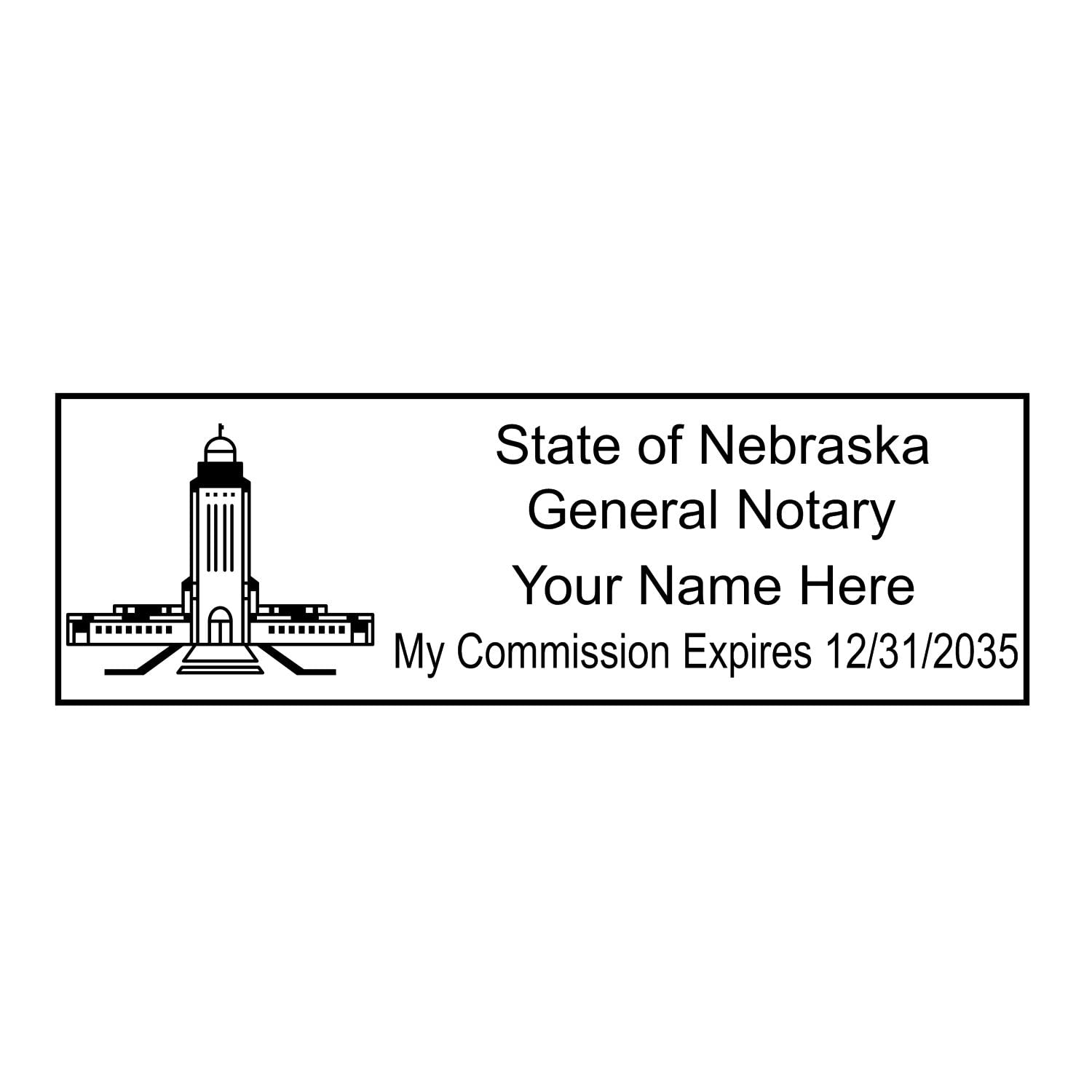 Self Inking Nebraska Notary Stamp, Notary Stamp Nebraska, Rectangular Imprint, Sized 7/8" x 2-1/4", Up to 5,000 Impressions and Available in 11 Ink Colors, Easy Press and Print Stamping - Image 8