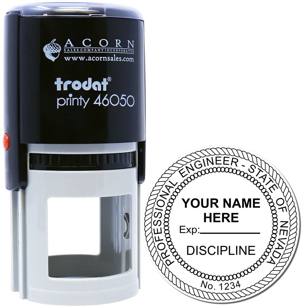 Self-Inking Nevada Engineer Stamp, Wet Seal for Nevada Professional Engineer, PE Stamp Nevada - 1-3/4 Size - Ideal for Nevada Professional Engineers - Easy to Use, Reliable Performance - Image 2