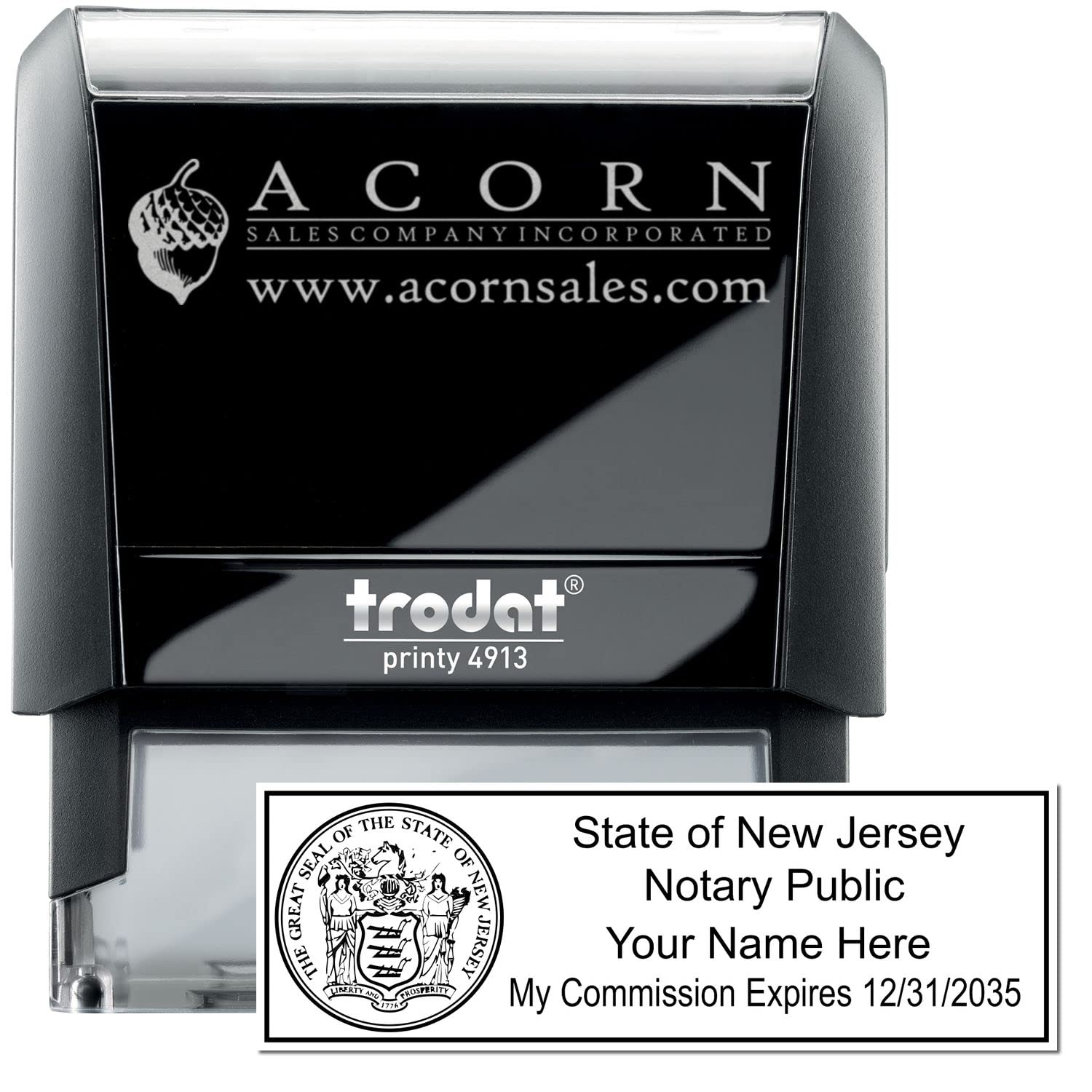 New Jersey Notary Package, Notary Supply New Jersey, Includes Notary Journal, Notary Acknowledgement Stamp, Official Rectangular Notary Stamp with Self Inking Stamps, Press and Print - Image 3