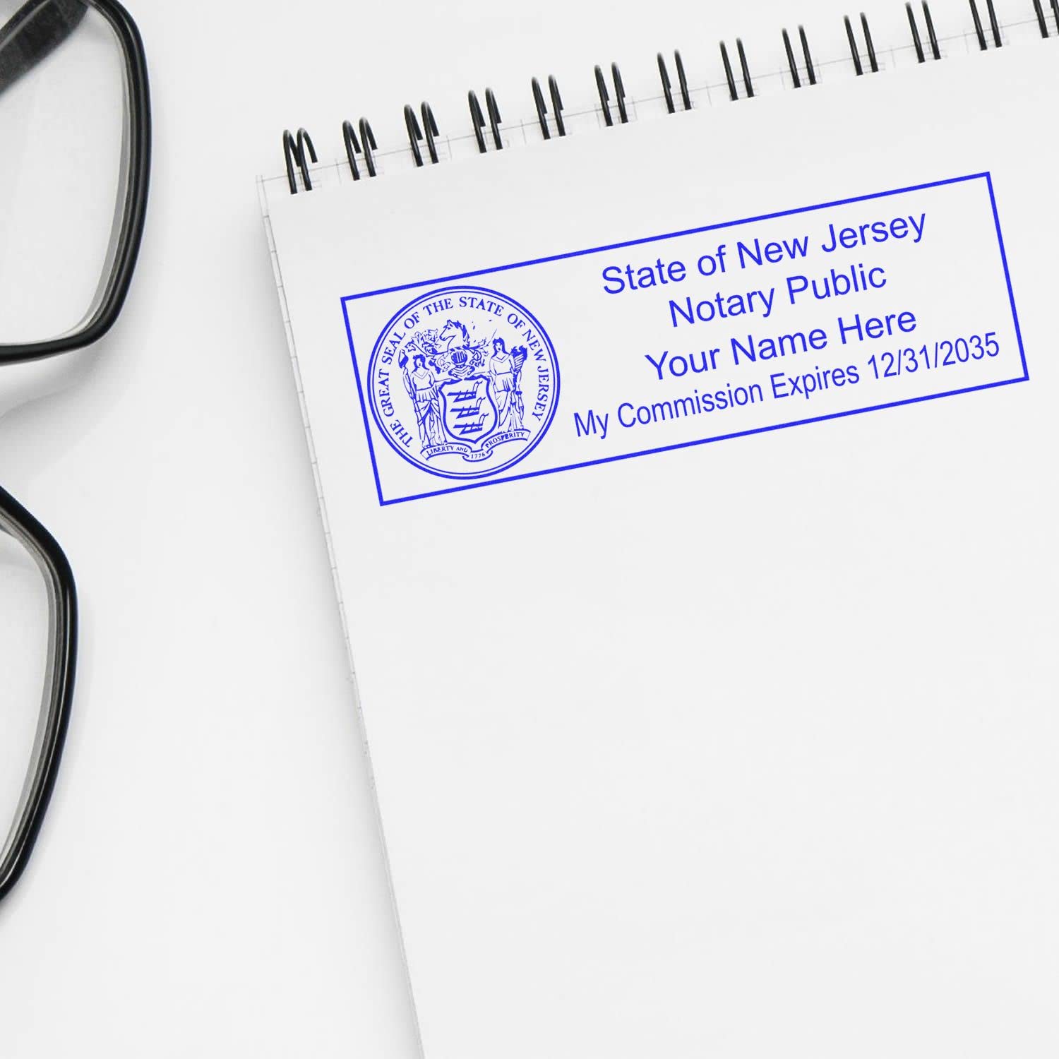 New Jersey Notary Package, Notary Supply New Jersey, Includes Notary Journal, Notary Acknowledgement Stamp, Official Rectangular Notary Stamp with Self Inking Stamps, Press and Print - Image 4