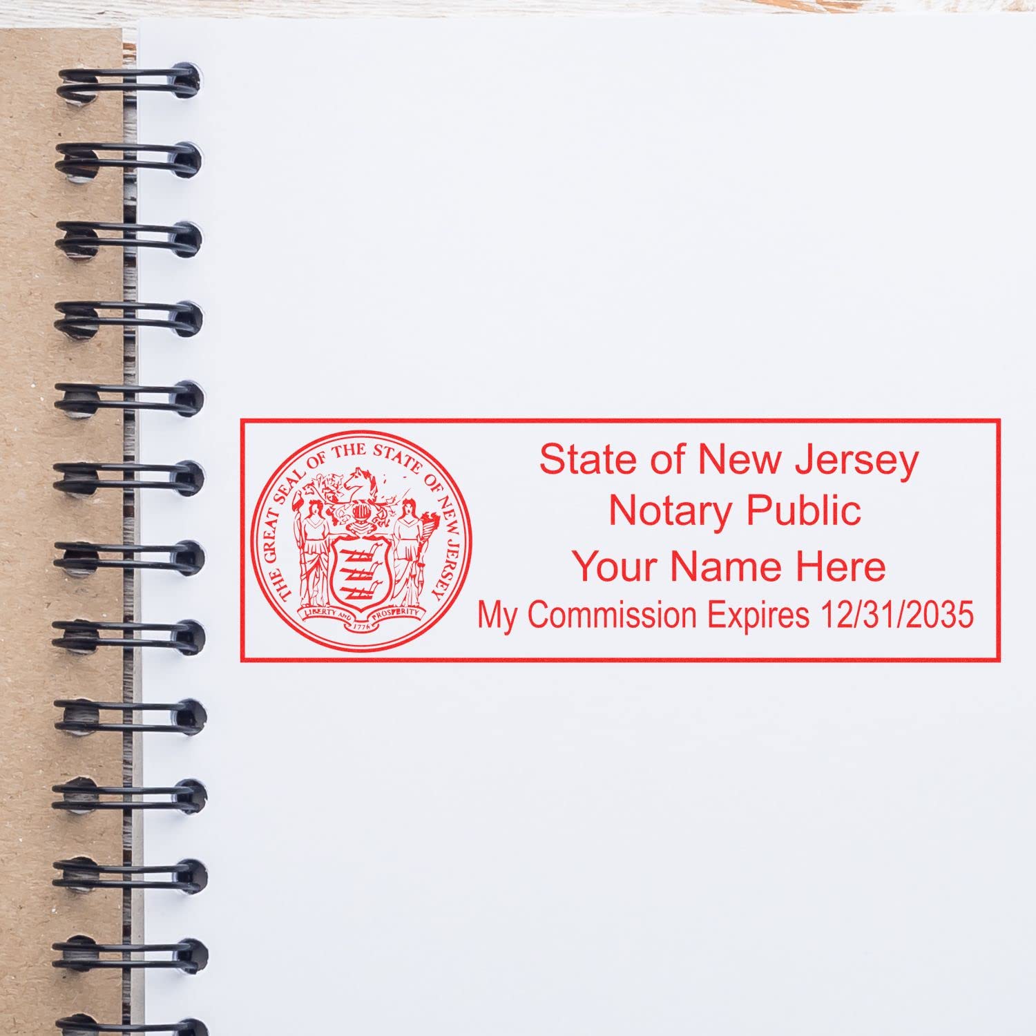 Self Inking New Jersey Notary Stamp, Notary Stamp New Jersey, Rectangular Imprint, Sized 7/8" x 2-1/4", Up to 5,000 Impressions and Available in 11 Ink Colors, Easy Press and Print Stamping - Image 6