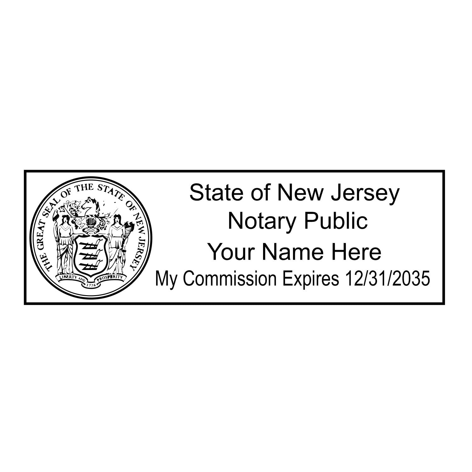 Self Inking New Jersey Notary Stamp, Notary Stamp New Jersey, Rectangular Imprint, Sized 7/8" x 2-1/4", Up to 5,000 Impressions and Available in 11 Ink Colors, Easy Press and Print Stamping - Image 8