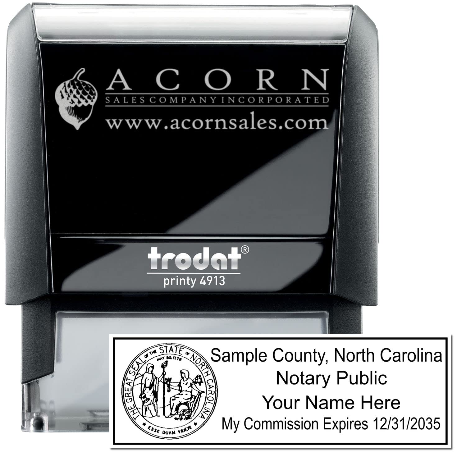 Premium Rectangular Self-Inking Notarial Stamp for North Carolina, 7/8 x 2-1/4, Ideal for NC Notary Public, State Board Compliant, Essential for North Carolina Notary Duties, NC Notary Public Stamp - Image 2