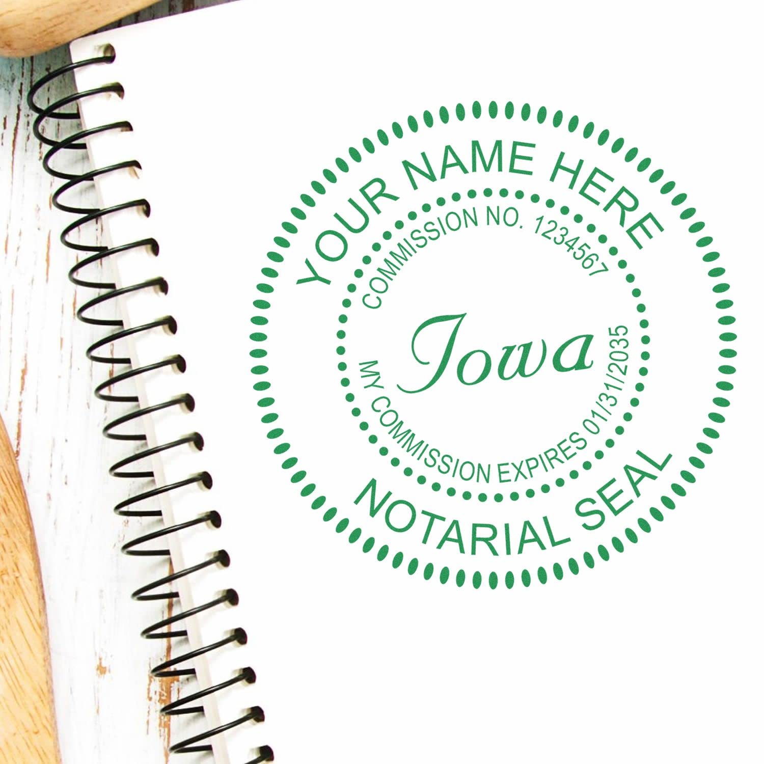 Self-Inking Notary Stamp for Iowa Notary Public - Quality, Durable, 1-5/8 Round Notary Stamp Iowa - Ideal for Official Documents, Certificates, and Legal Paperwork - New and Improved Design - Image 9