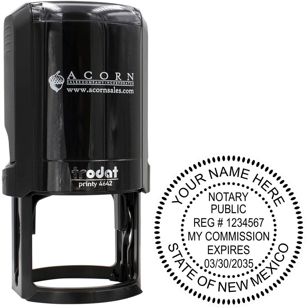 Self-Inking Notary Stamp for New Mexico Notary Public - Durable, Quality, 1-5/8 Round Stamp - Essential Tool for Official Documents, Certifications, and Legal Paperwork - Notary Stamp New Mexico - Image 2