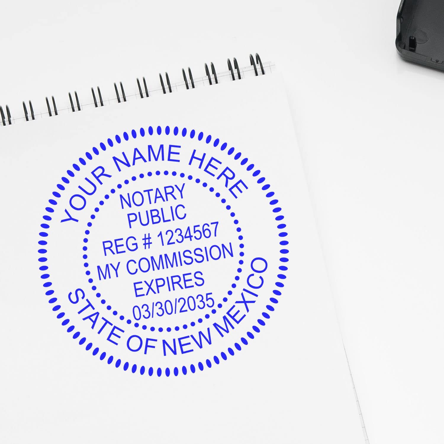 New Mexico Notary Public Supplies Package Kit Includes: Acknowledgement Stamp, Notary Log Book and a Round Notary Stamp - Compact and Portable Stamps, 5 Ink Colors - Image 4