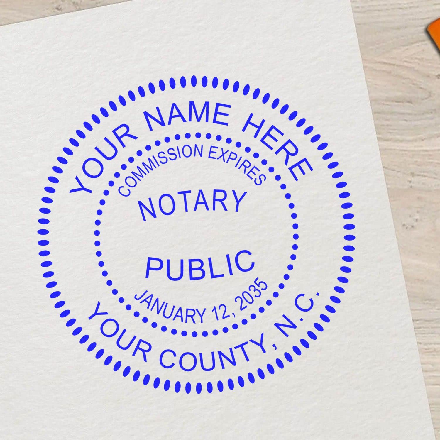 Self-Inking Notary Stamp for North Carolina Notary Public - Durable, Quality, 1-5/8 Round Notary Stamp North Carolina - Ideal for Official Documents, Certificates, and Legal Papers - Image 4