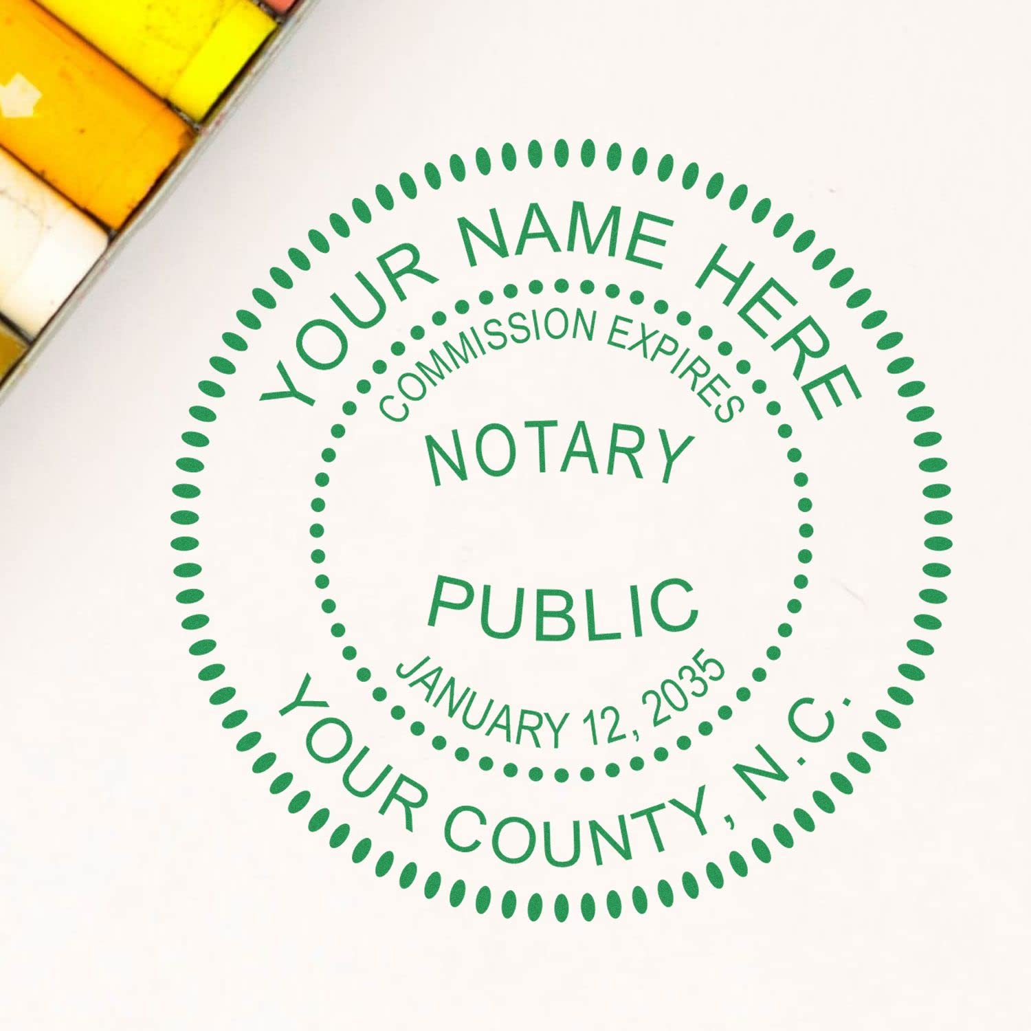 Self-Inking Notary Stamp for North Carolina Notary Public - Durable, Quality, 1-5/8 Round Notary Stamp North Carolina - Ideal for Official Documents, Certificates, and Legal Papers - Image 9