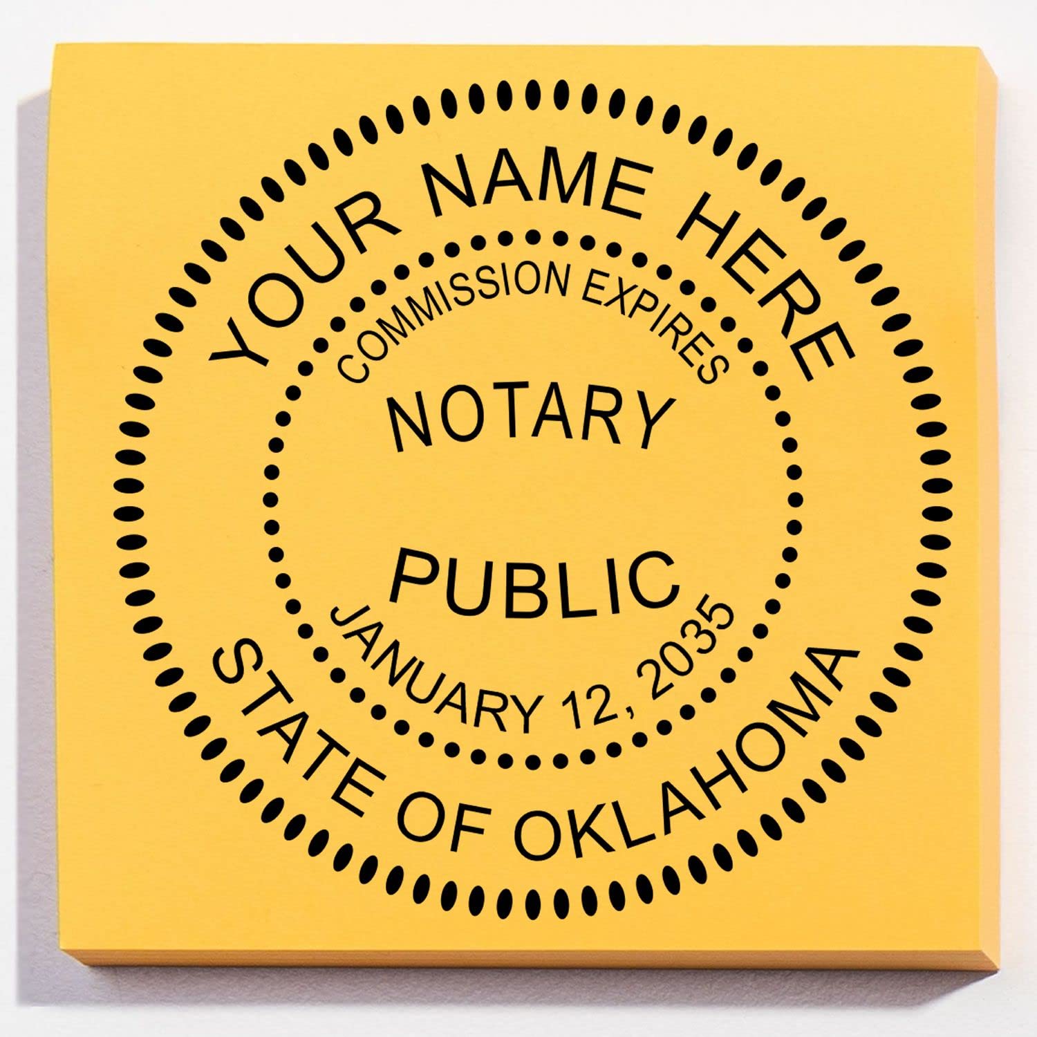 Self-Inking Notary Stamp for Oklahoma Notary Public - Durable, Quality, 1-5/8 Round Stamp - Ideal for Official Notary Public Use in Oklahoma - Easy to Use, Reliable Notary Stamp Oklahoma