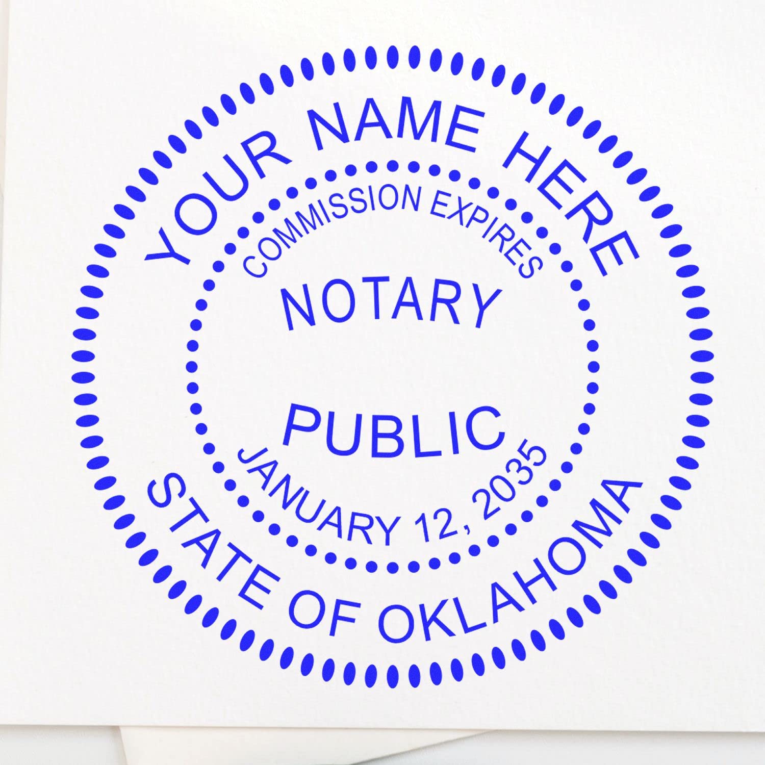 Self-Inking Notary Stamp for Oklahoma Notary Public - Durable, Quality, 1-5/8 Round Stamp - Ideal for Official Notary Public Use in Oklahoma - Easy to Use, Reliable Notary Stamp Oklahoma - Image 4