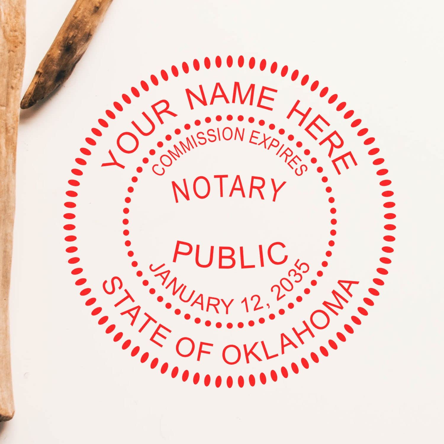 Self-Inking Notary Stamp for Oklahoma Notary Public - Durable, Quality, 1-5/8 Round Stamp - Ideal for Official Notary Public Use in Oklahoma - Easy to Use, Reliable Notary Stamp Oklahoma - Image 6