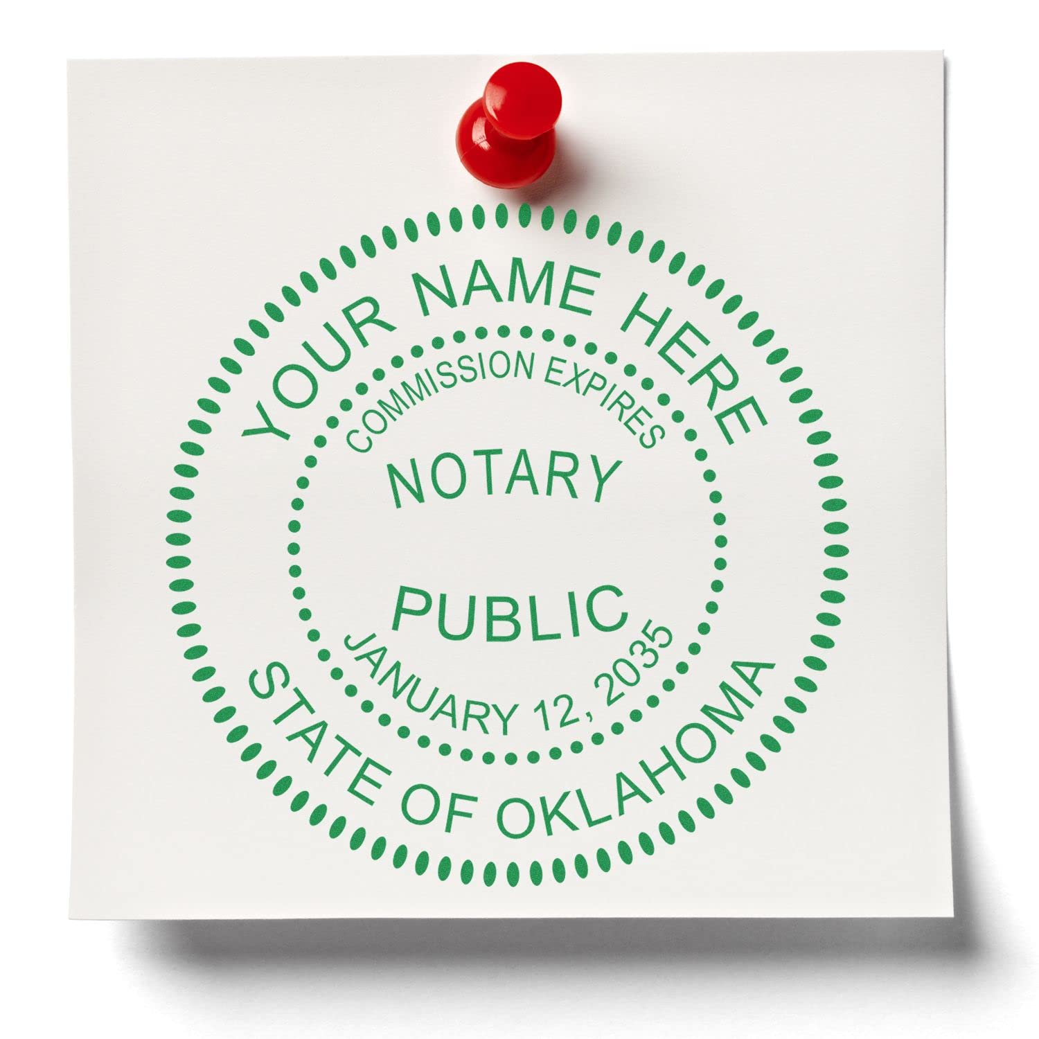 Self-Inking Notary Stamp for Oklahoma Notary Public - Durable, Quality, 1-5/8 Round Stamp - Ideal for Official Notary Public Use in Oklahoma - Easy to Use, Reliable Notary Stamp Oklahoma - Image 9