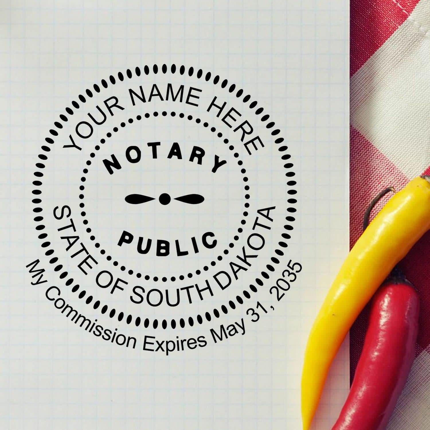 Self-Inking Notary Stamp for South Dakota Notary Public - Durable, Quality, 1-5/8 Round Notary Stamp South Dakota - Ideal for Official Documents, Certifications, and Legal Papers