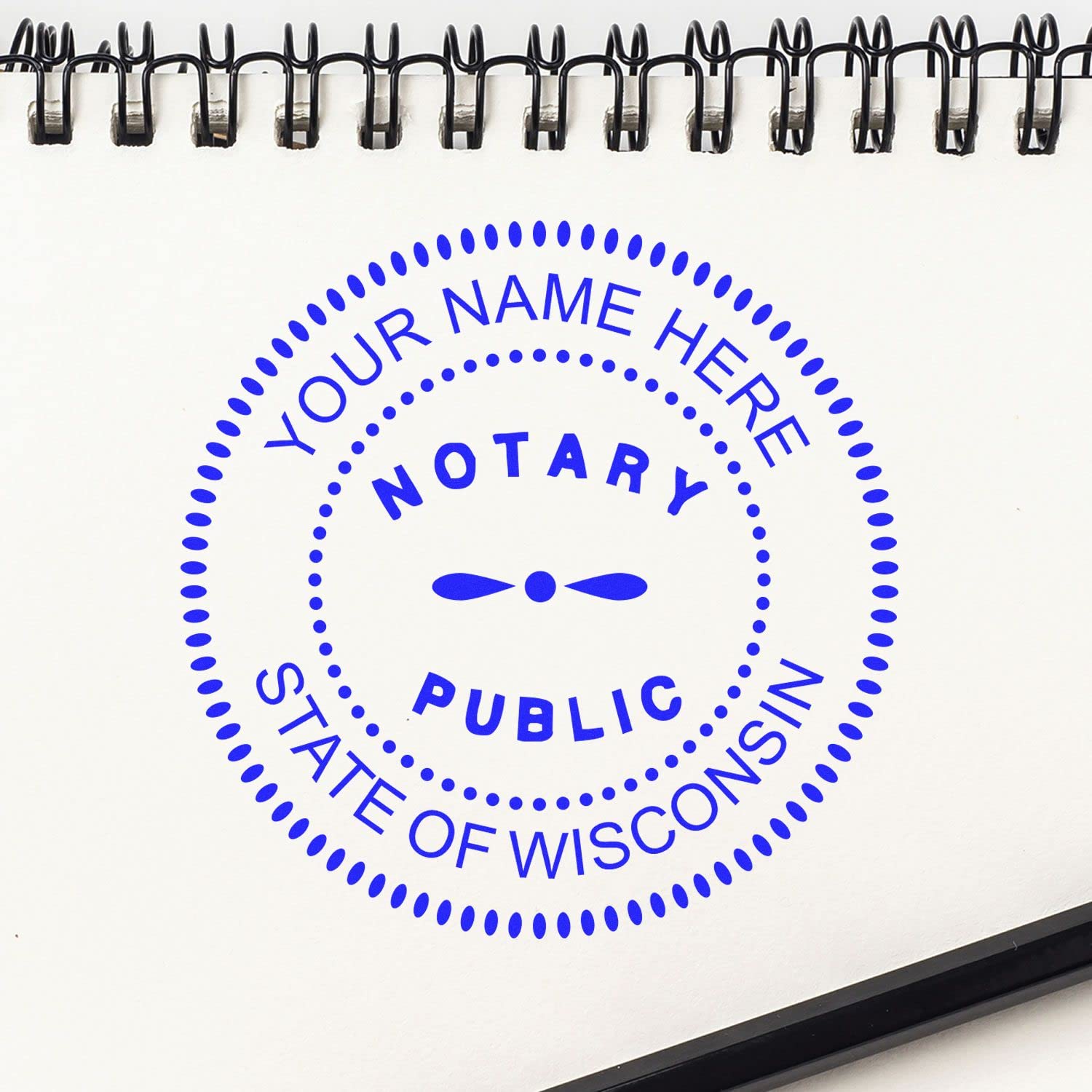 Self-Inking Notary Stamp for Wisconsin Notary Public - Durable, Quality, 1-5/8 Round Notary Stamp Wisconsin - Ideal for Official Documents, Certificates, and Legal Papers - New and Improved Design - Image 4